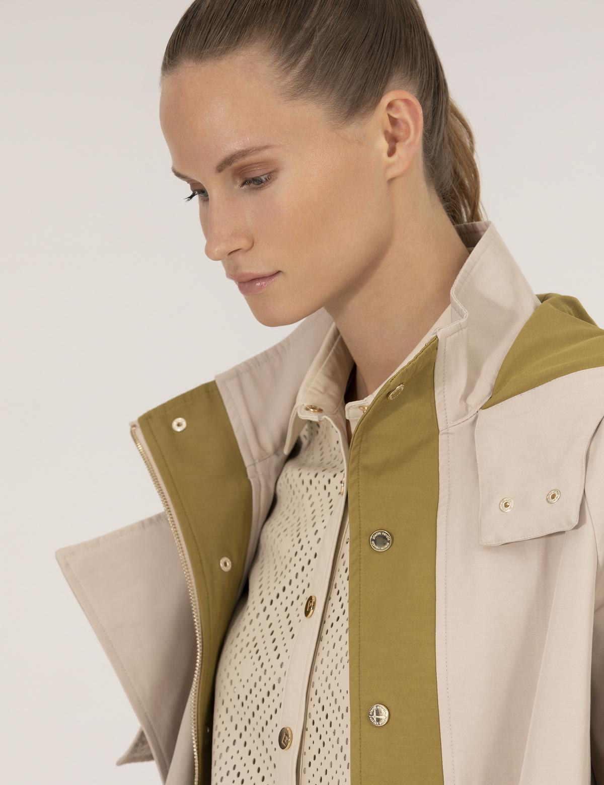 Bej Kapüşonlu Trençkot - 50268178003