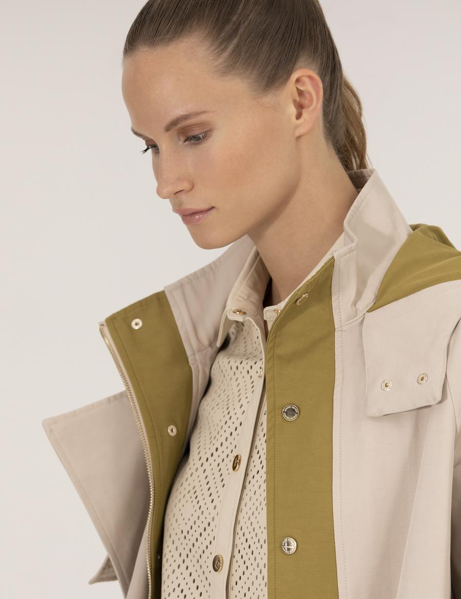 Bej Kapüşonlu Trençkot