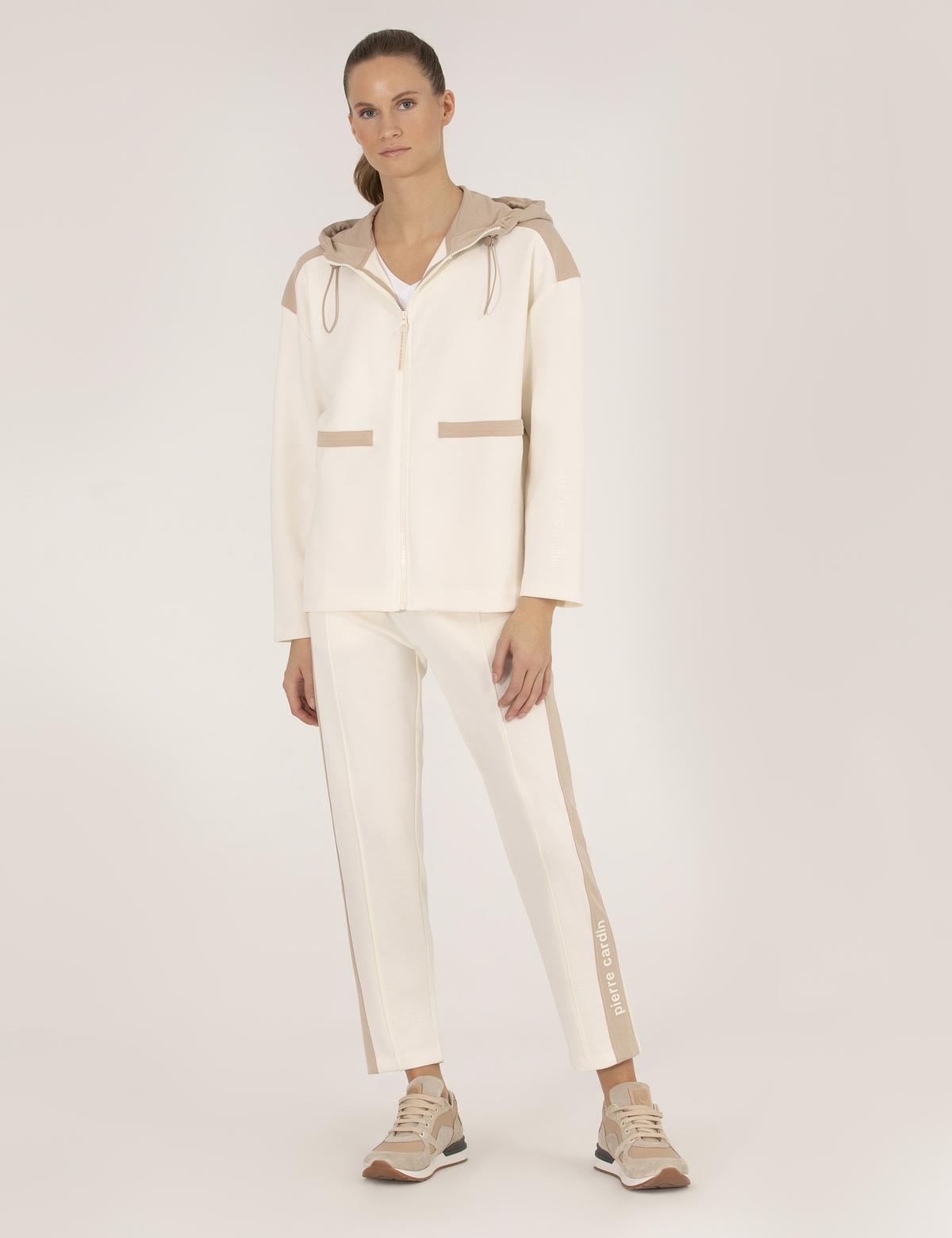 Ekru Oversize Fermuarlı Sweatshirt - 50262496020