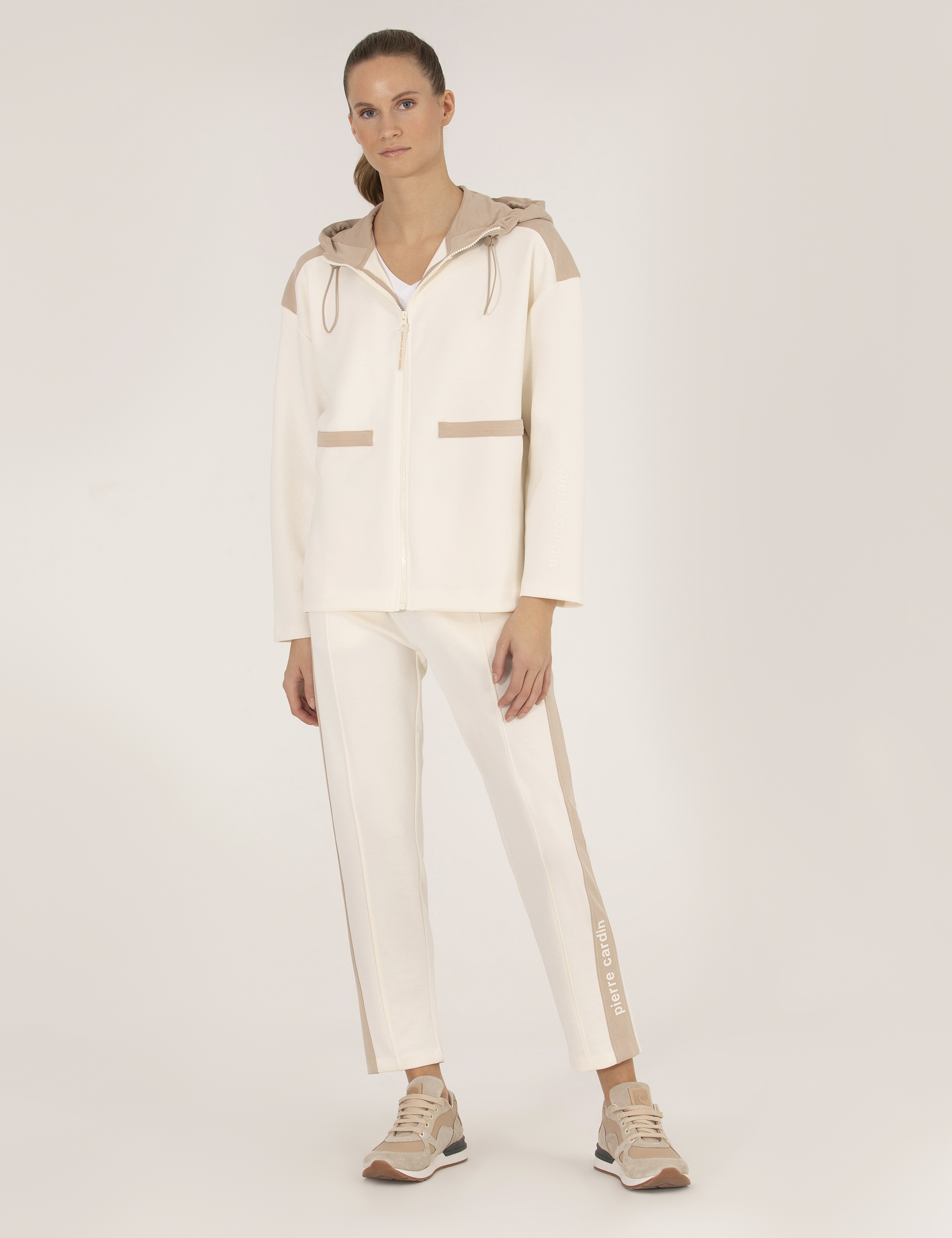 Ekru Oversize Fermuarlı Sweatshirt - Image 4