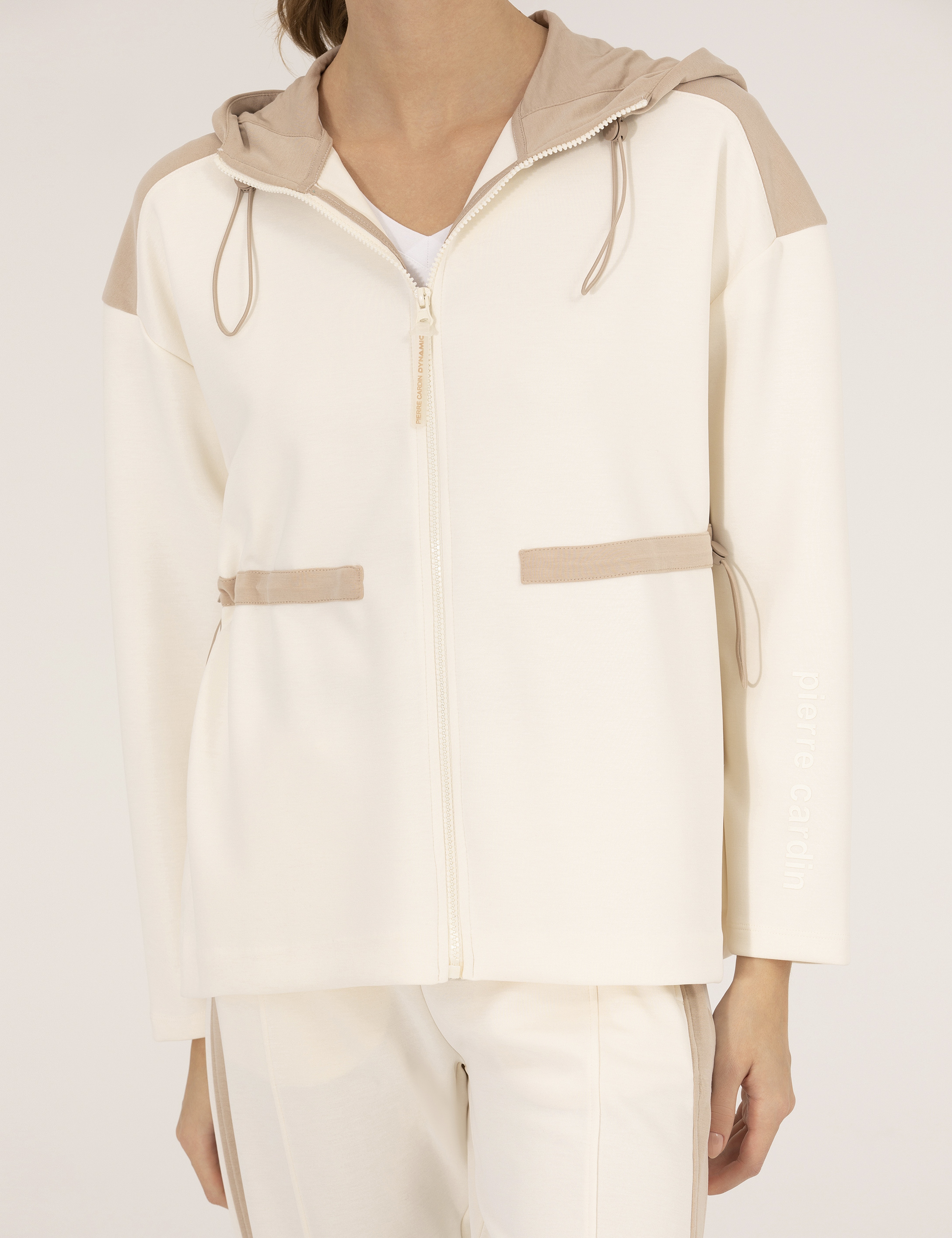 Ekru Oversize Fermuarlı Sweatshirt - Image 6