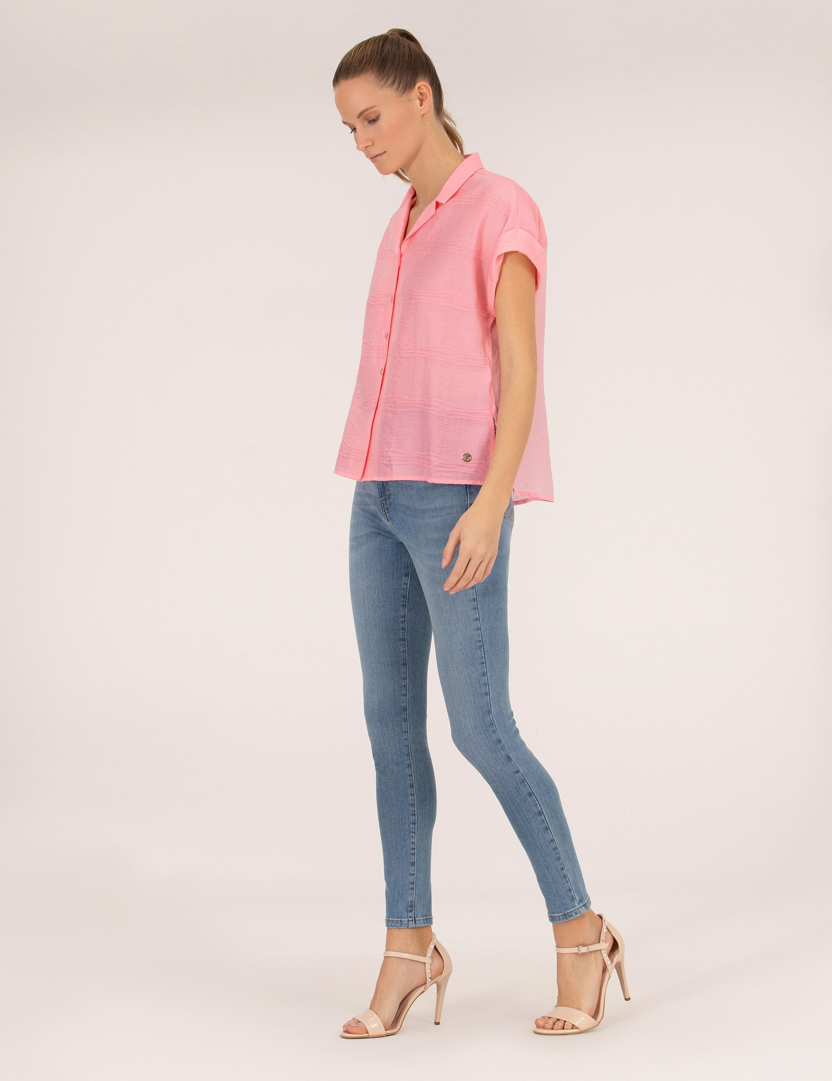 Pembe Comfort Fit Kısa Kollu Gömlek