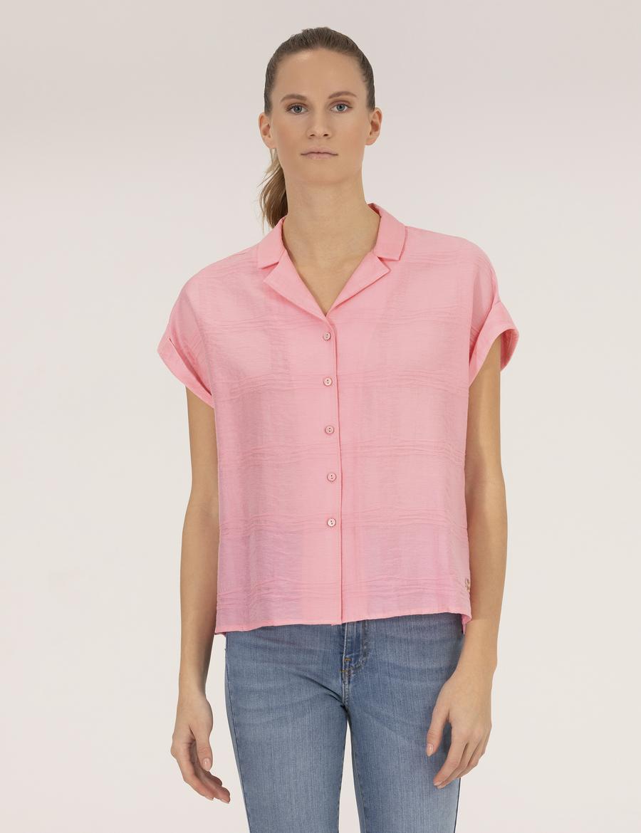 Pembe Comfort Fit Kısa Kollu Gömlek