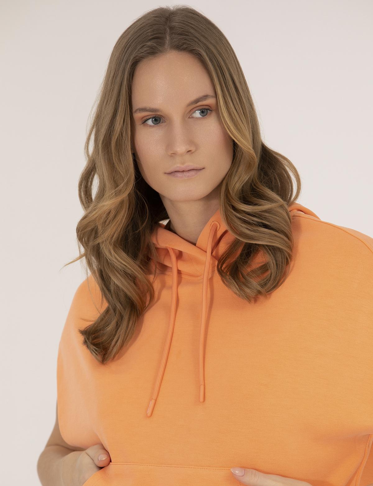 Turuncu Comfort Fit Kapüşonlu Sweatshirt - 50262508028