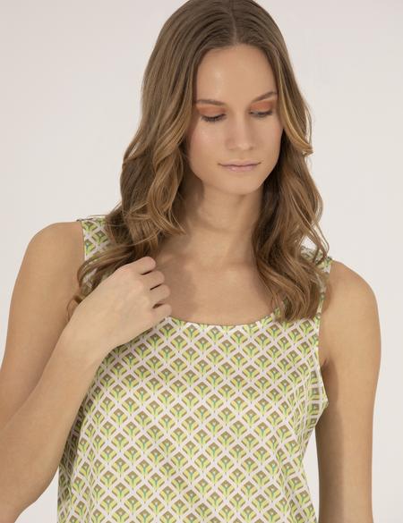 Yeşil Regular Fit Kolsuz Bluz - 50262566017