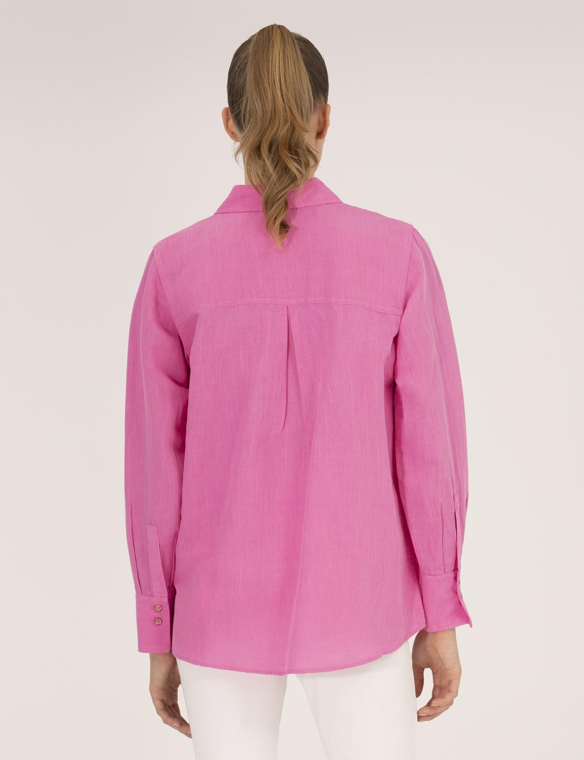 Pembe Keten Karışımlı Gömlek - 50262568027