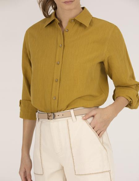 Yeşil Keten Karışımlı Gömlek - 50262568035