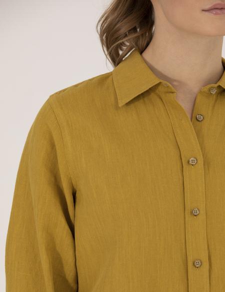 Yeşil Keten Karışımlı Gömlek - 50262568035