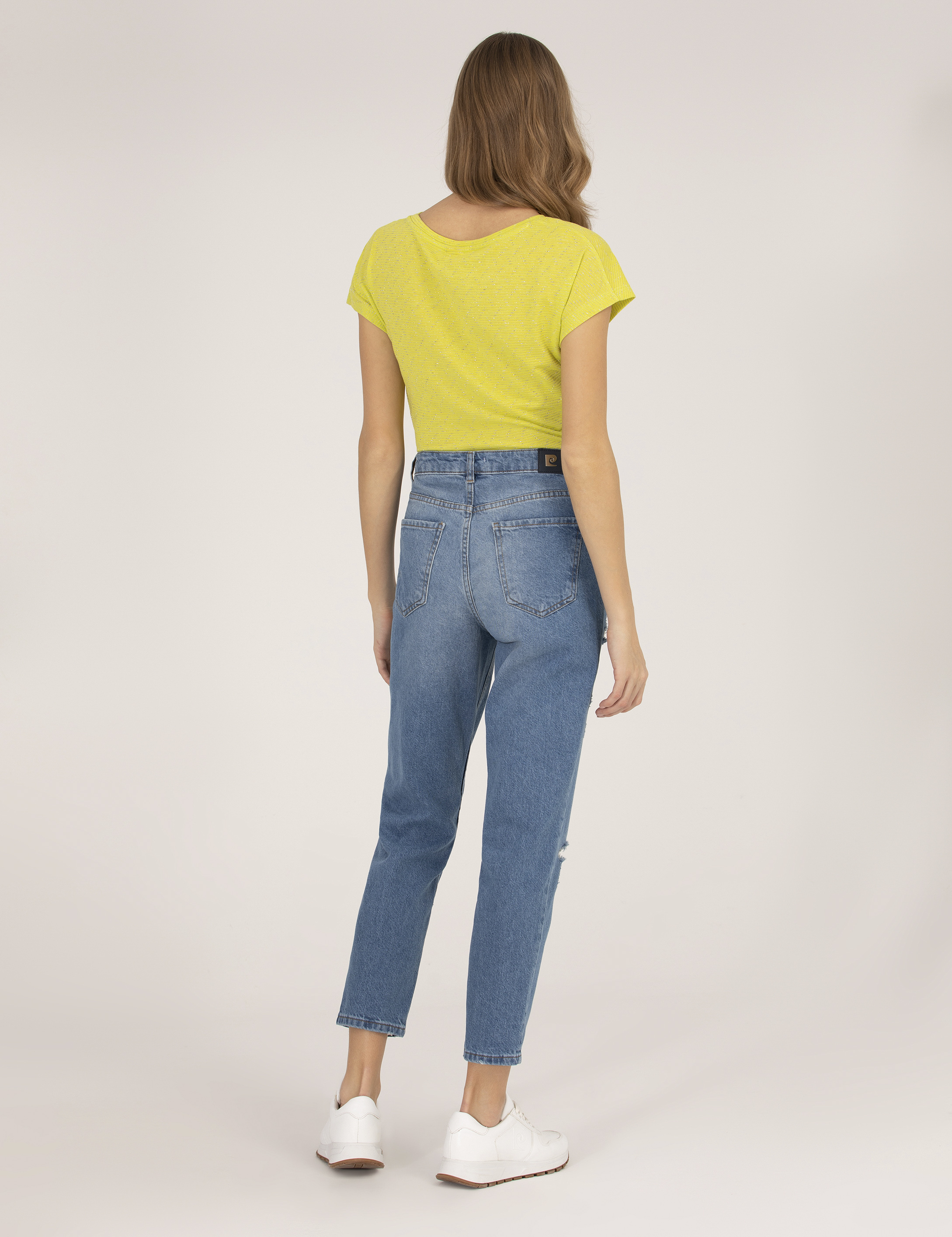 Pierre Cardin Mavi Mom Fit Jean Pantolon görsel 4