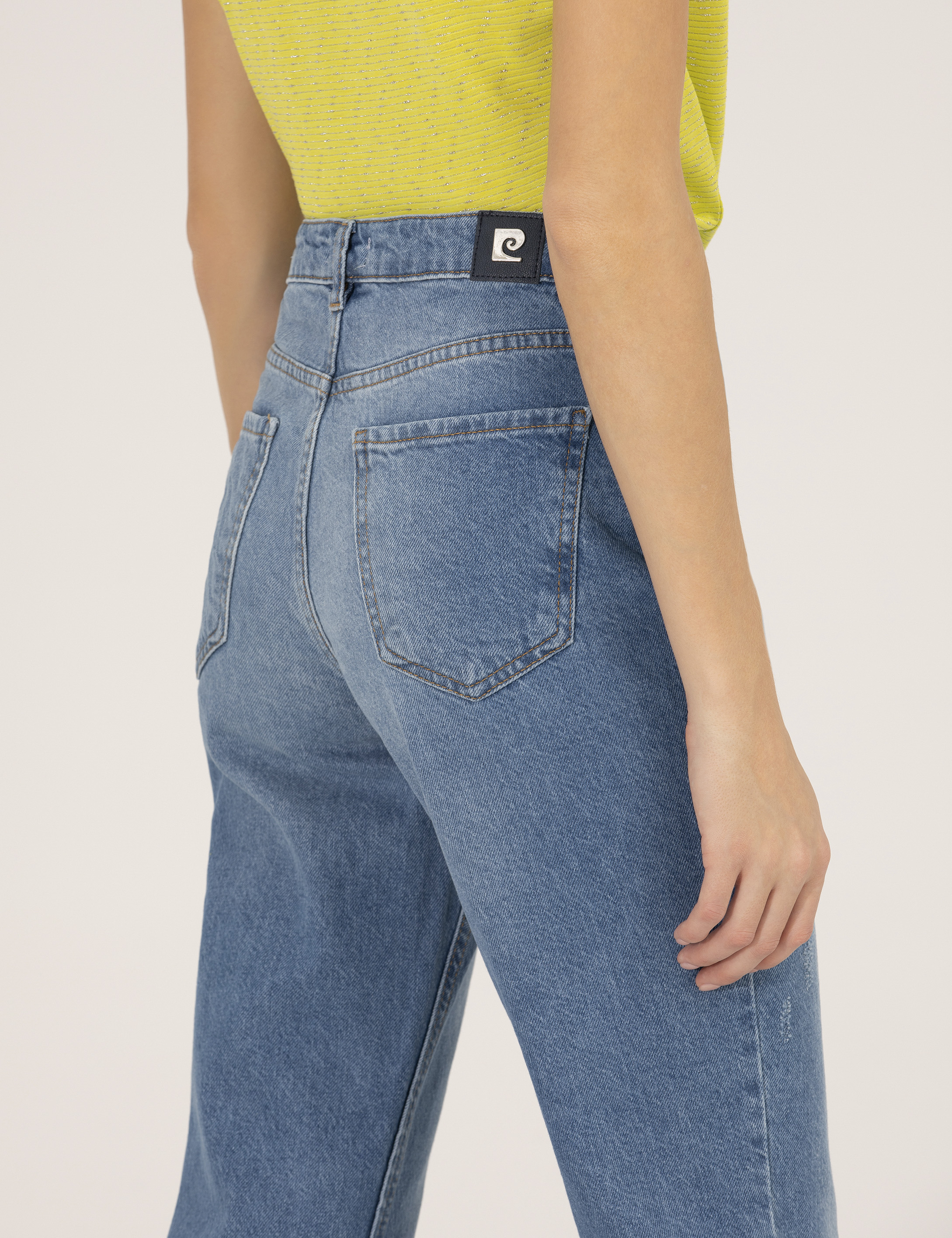 Pierre Cardin Mavi Mom Fit Jean Pantolon görsel 7