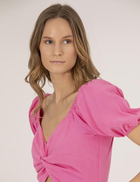 Pembe Slim Fit Dokuma Elbise - 50262622031