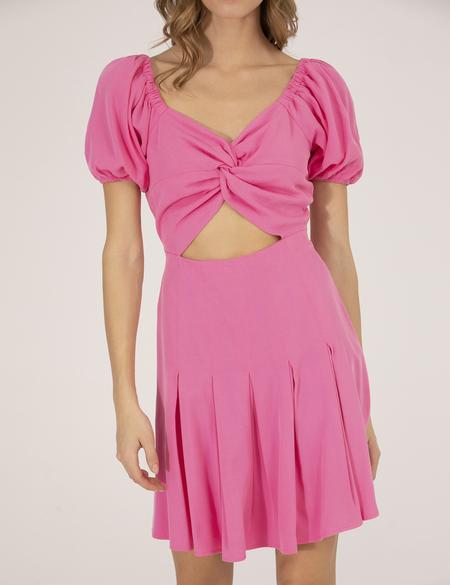 Pembe Slim Fit Dokuma Elbise - 50262622031