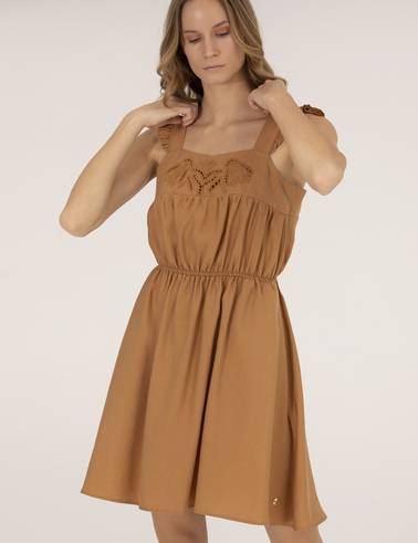 Camel Regular Fit Dokuma Elbise