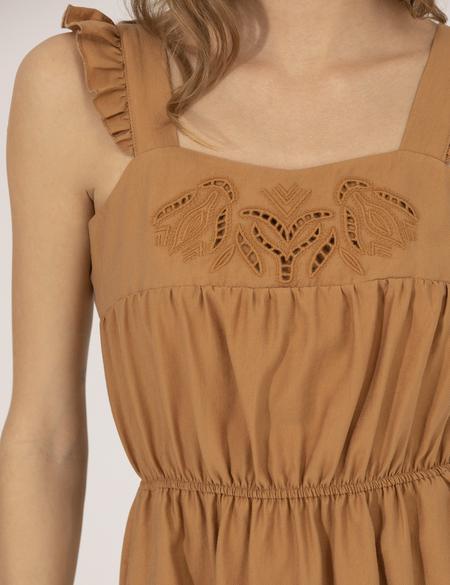 Camel Regular Fit Dokuma Elbise - 50262624025