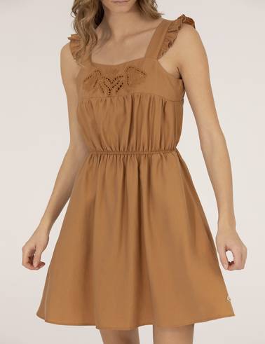 Camel Regular Fit Dokuma Elbise