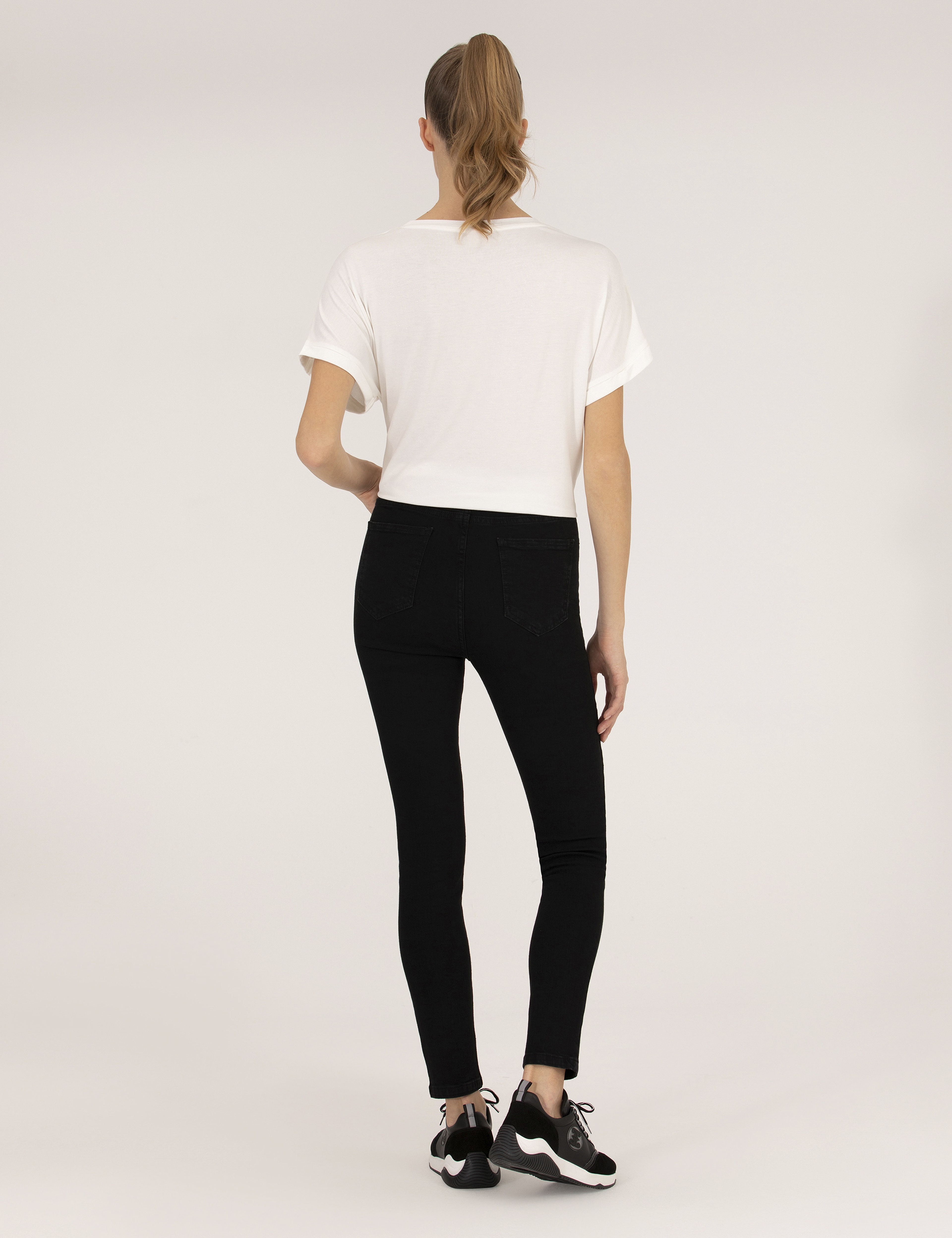 Siyah Skinny Fit Jean Pantolon - Image 4