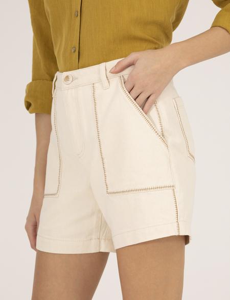 Krem Rahat Kesim Jean Şort - 50262767004