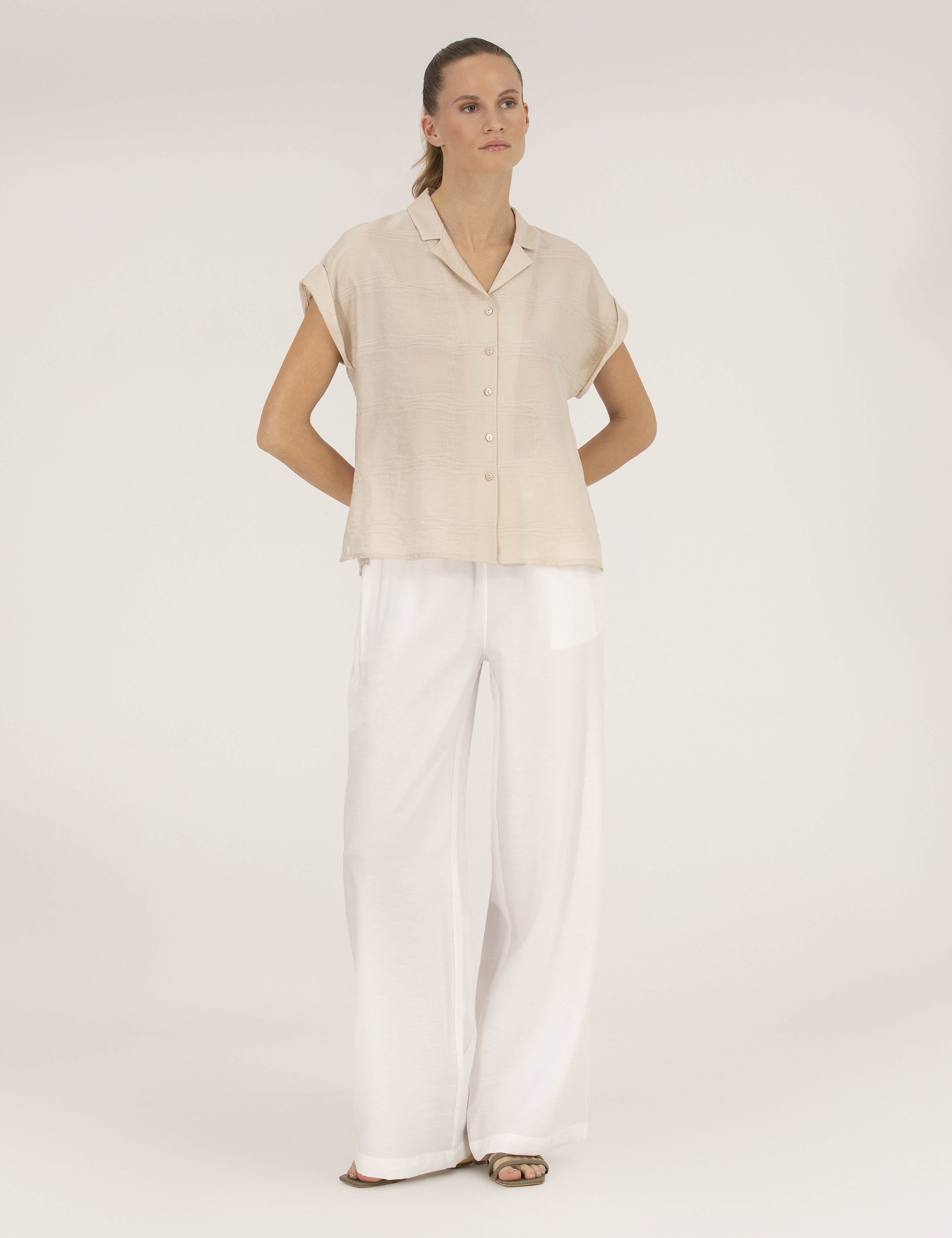 Ekru Loose Fit Pantolon - Image 3