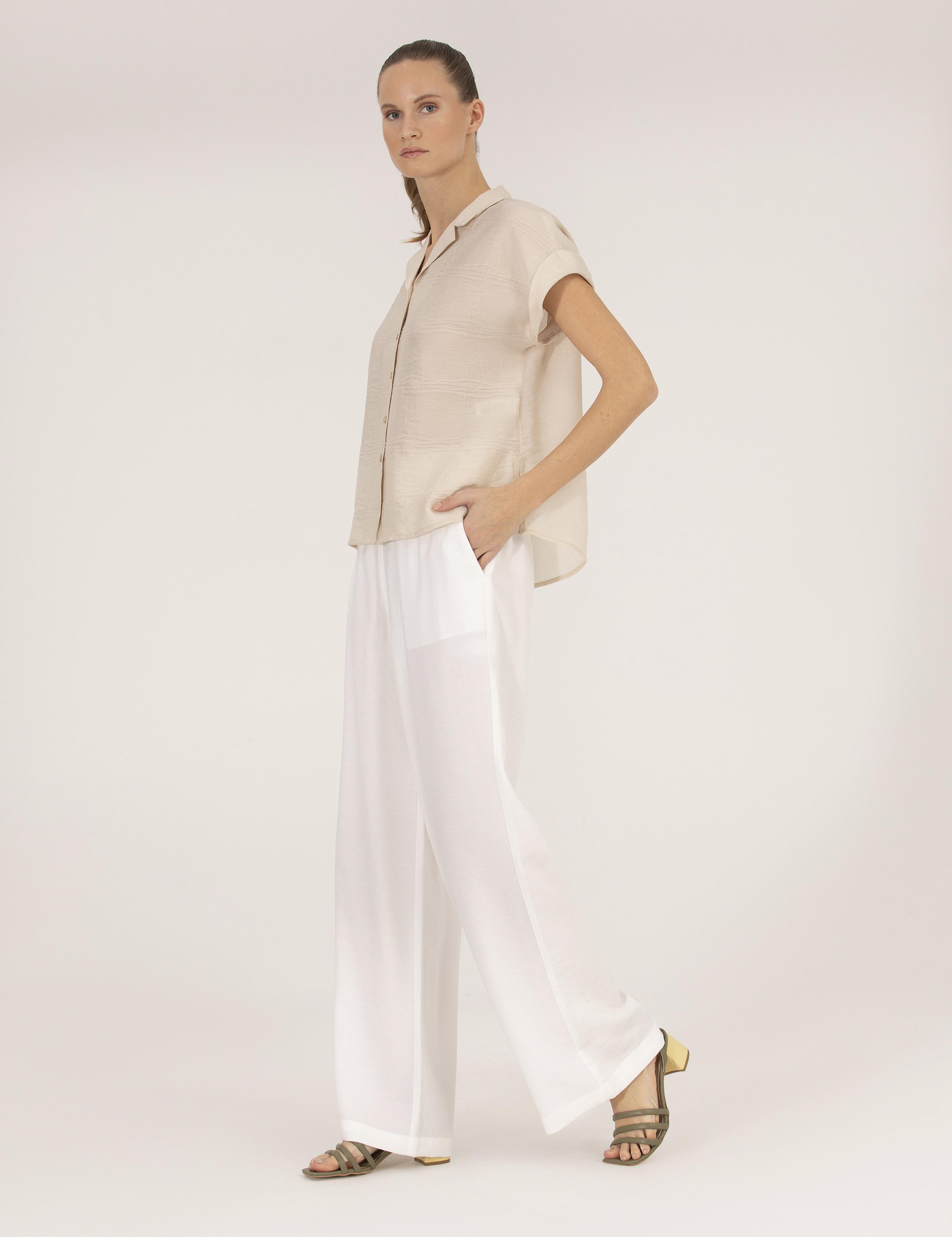 Ekru Loose Fit Pantolon