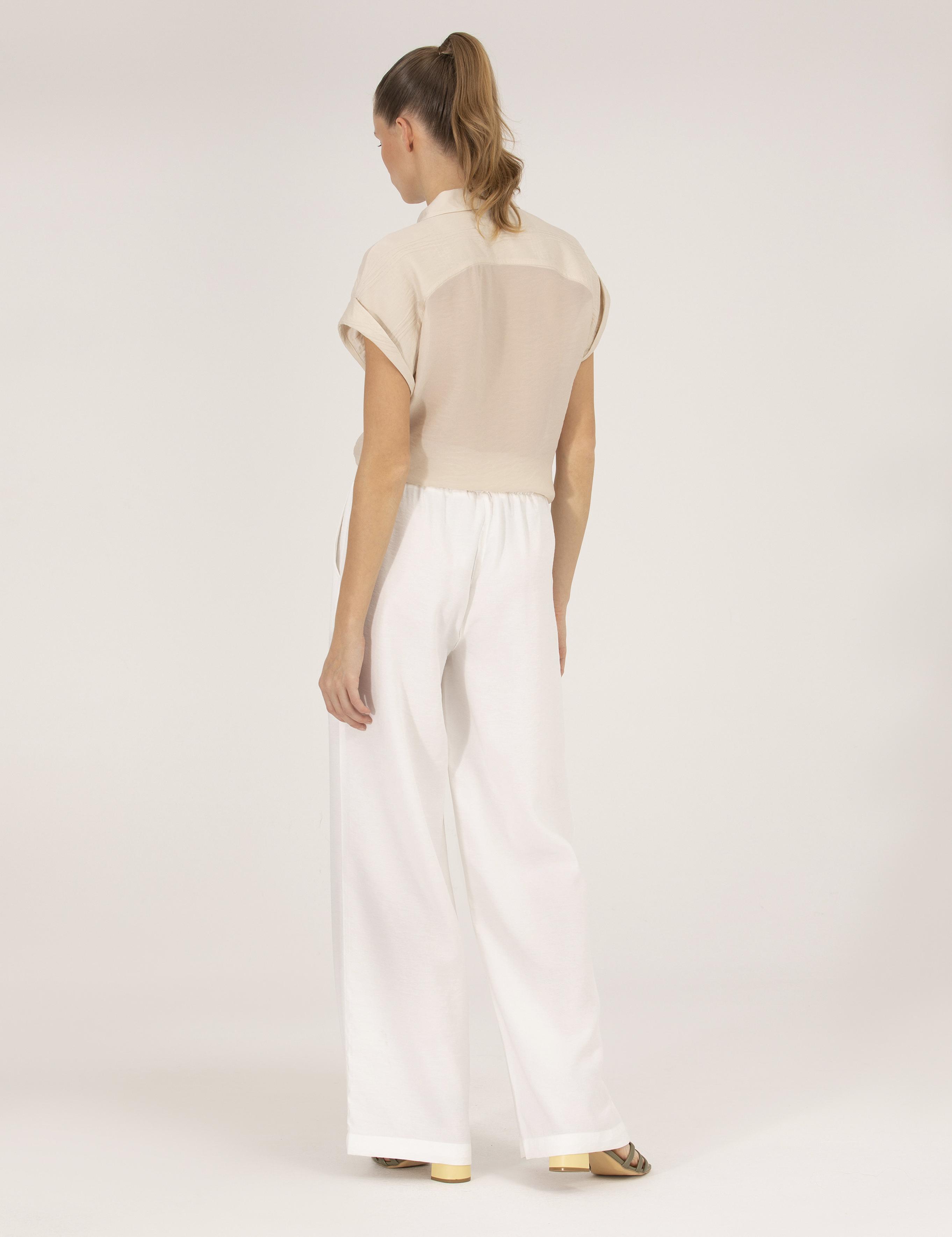 Ekru Loose Fit Pantolon