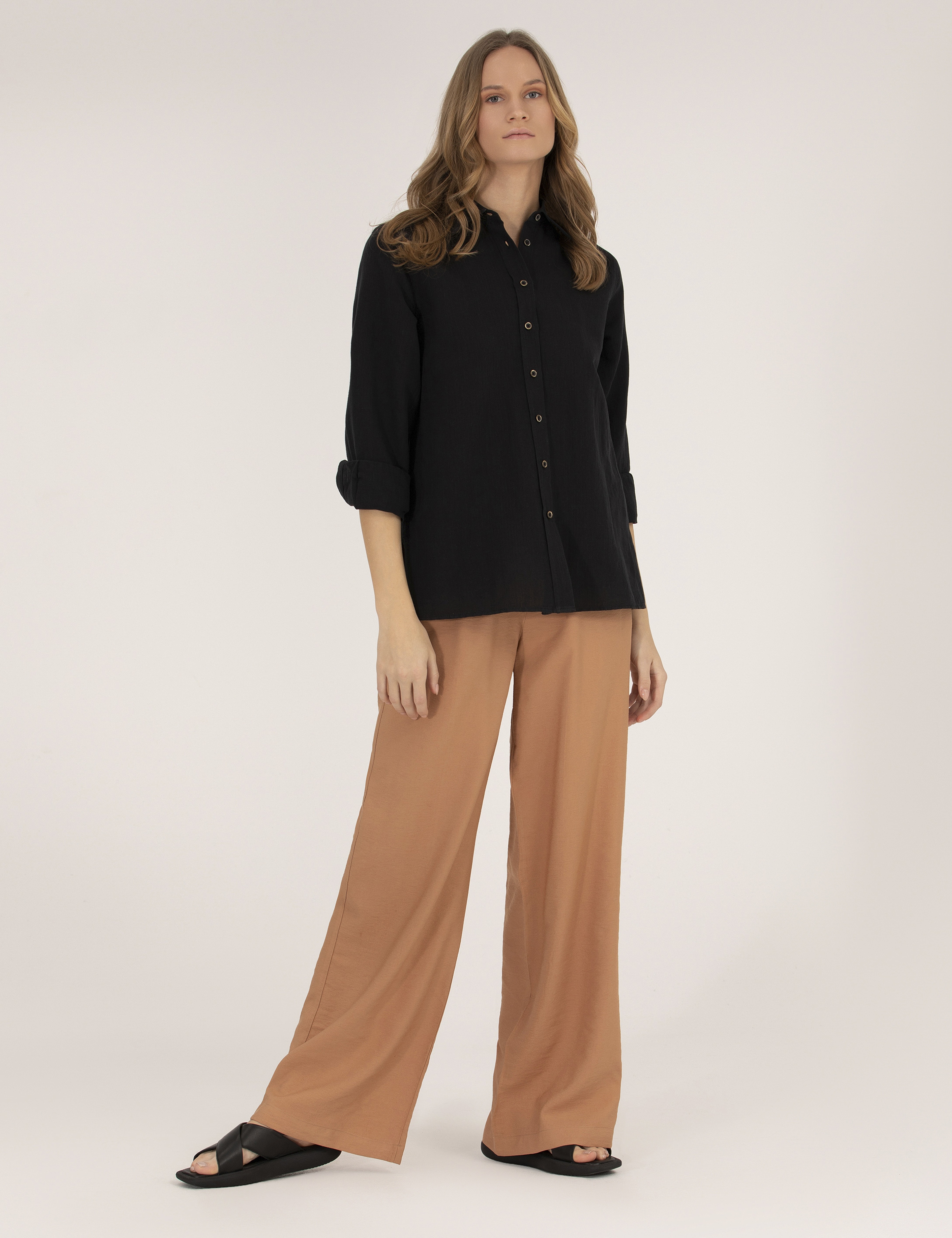 Kahverengi Loose Fit Pantolon - Image 3