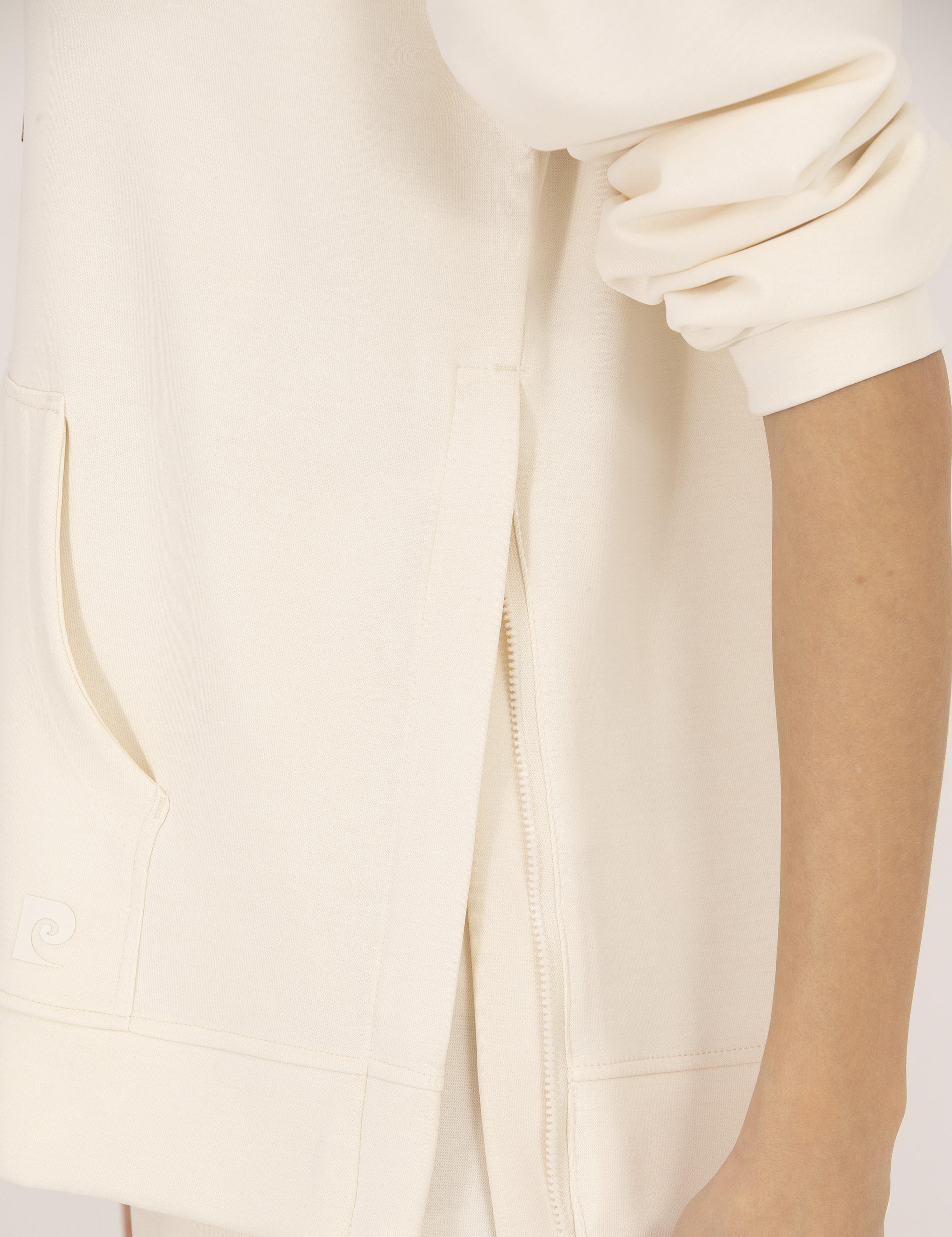 Ekru Comfort Fit Kapüşonlu Sweatshirt