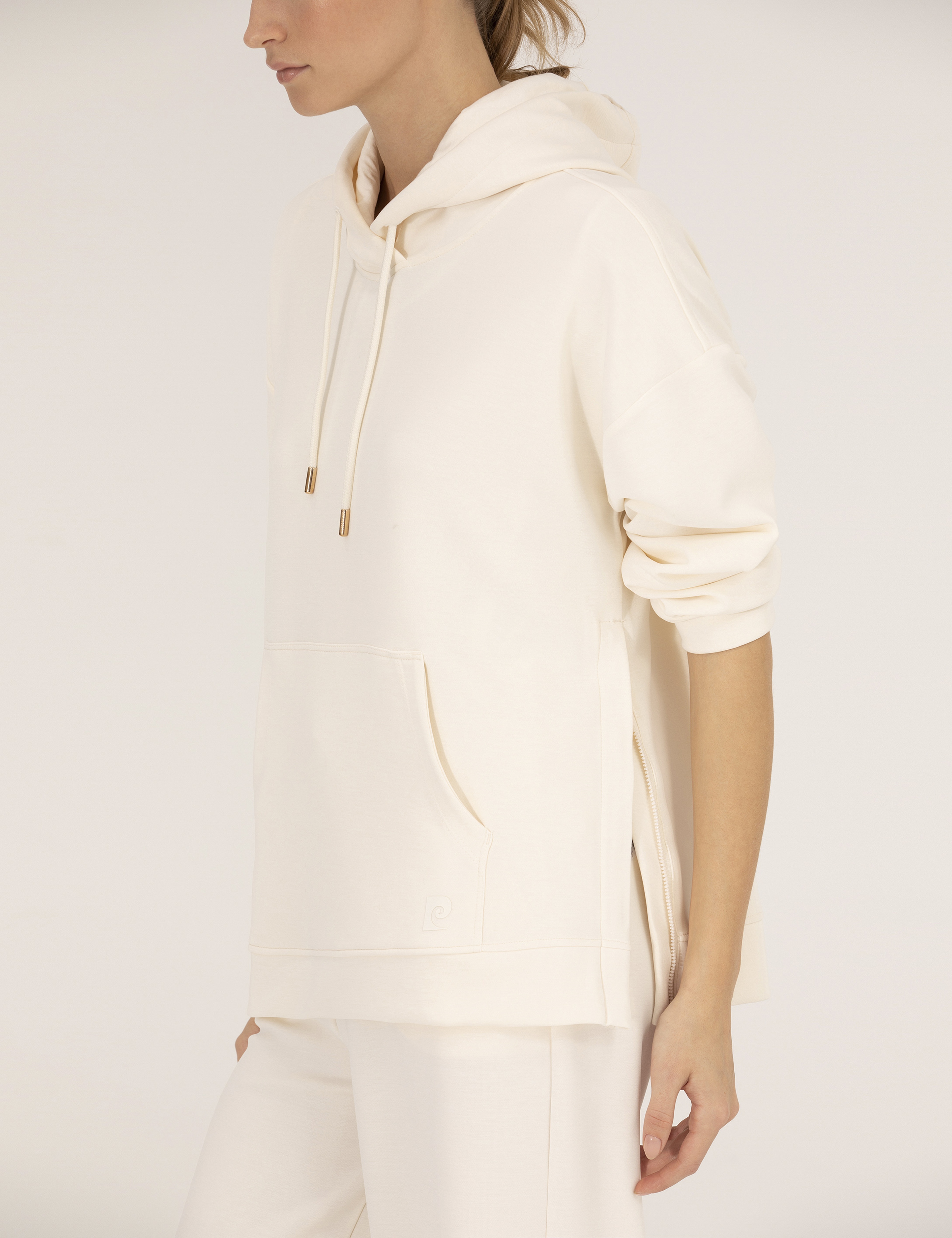 Ekru Comfort Fit Kapüşonlu Sweatshirt - Image 6