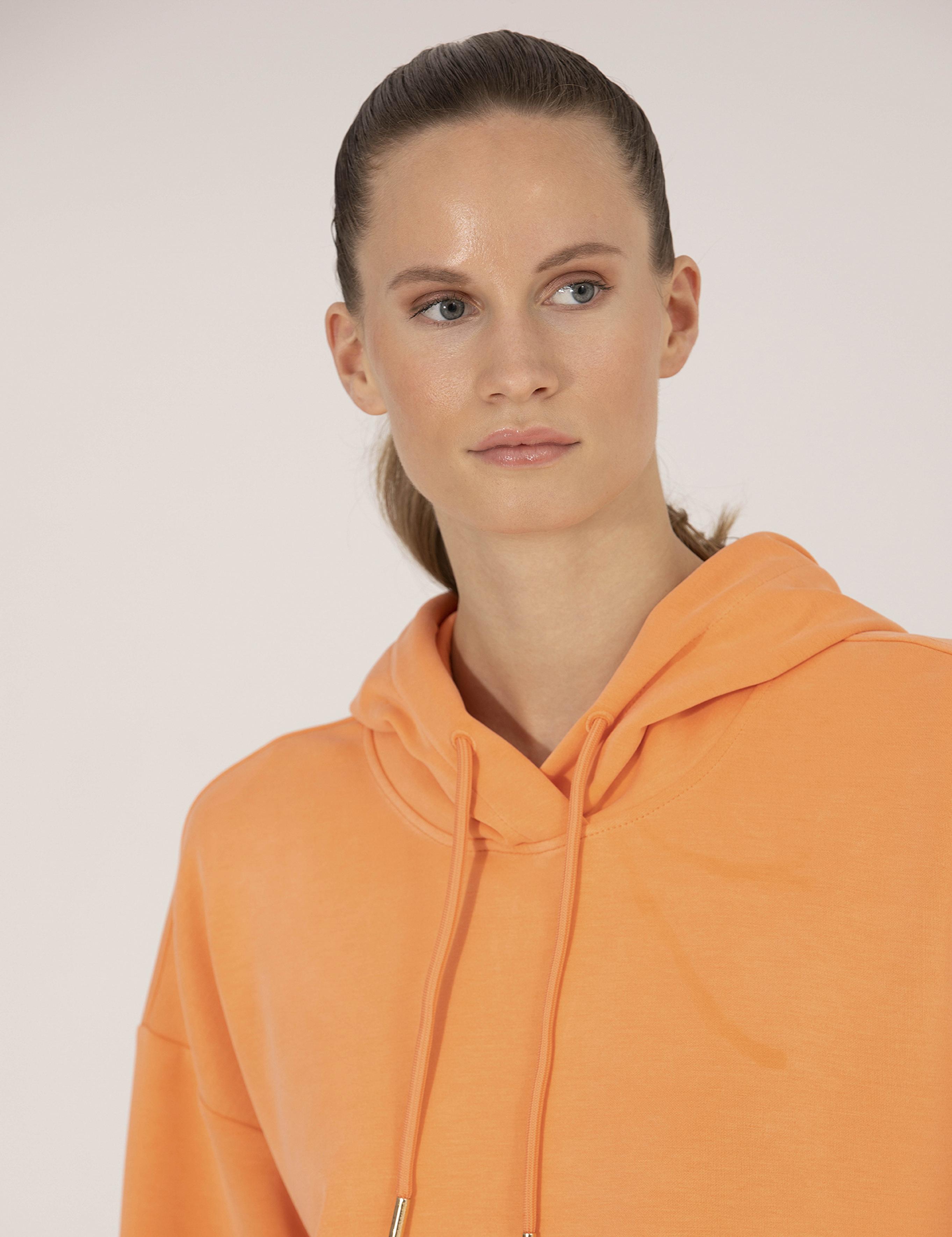 Turuncu Comfort Fit Kapüşonlu Sweatshirt