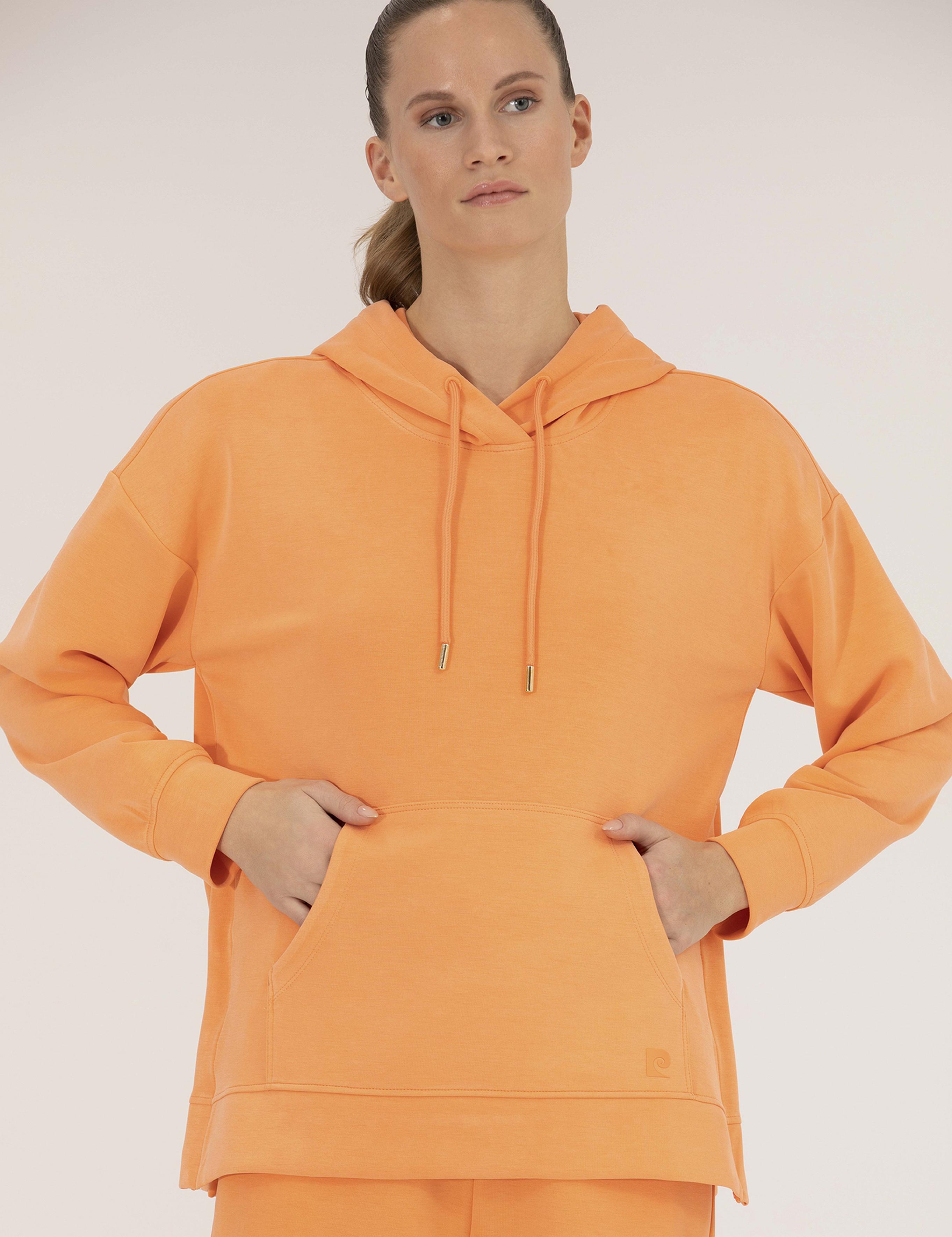Turuncu Comfort Fit Kapüşonlu Sweatshirt