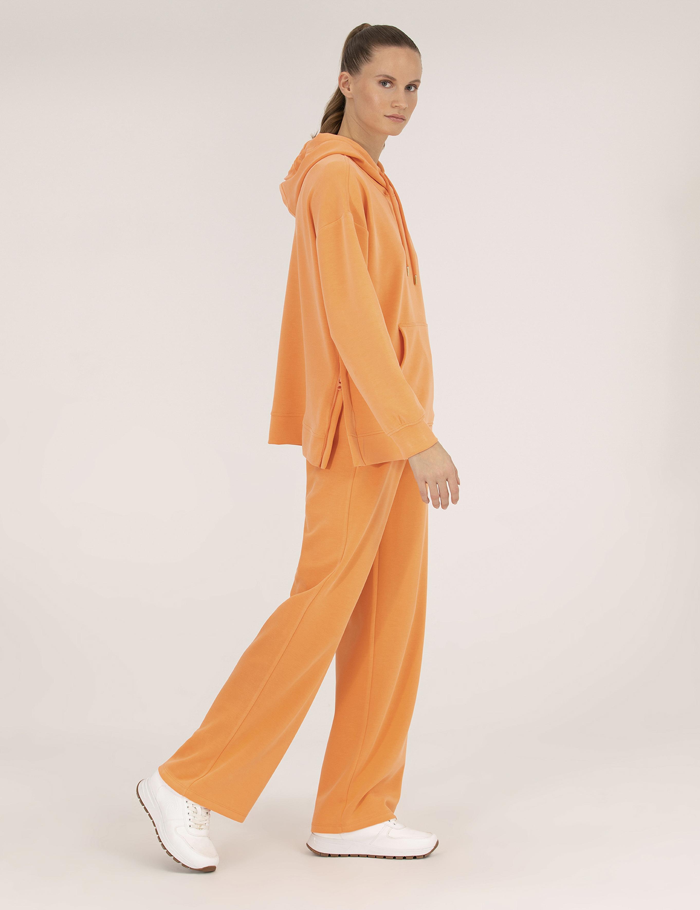 Turuncu Comfort Fit Kapüşonlu Sweatshirt