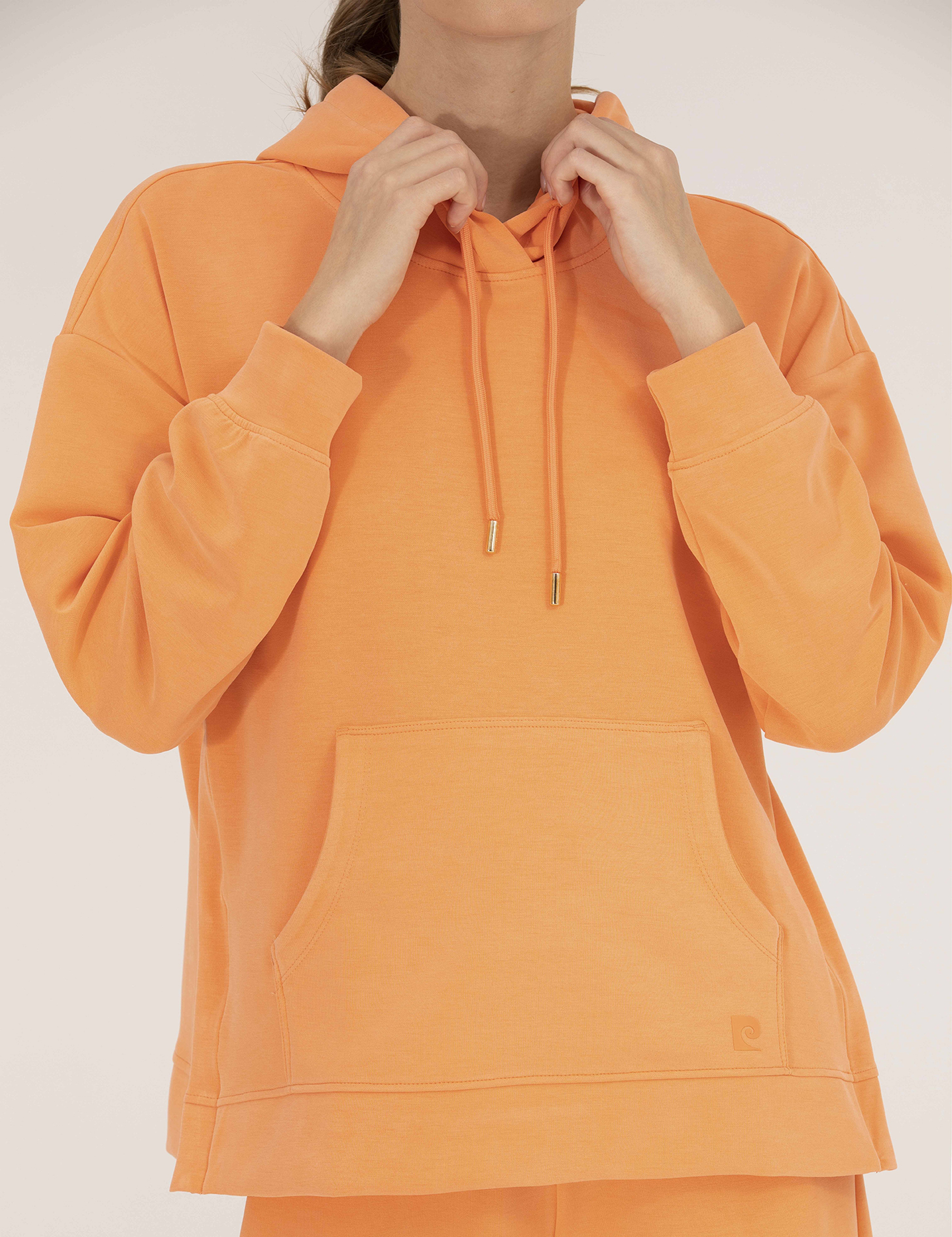 Turuncu Comfort Fit Kapüşonlu Sweatshirt - Image 6