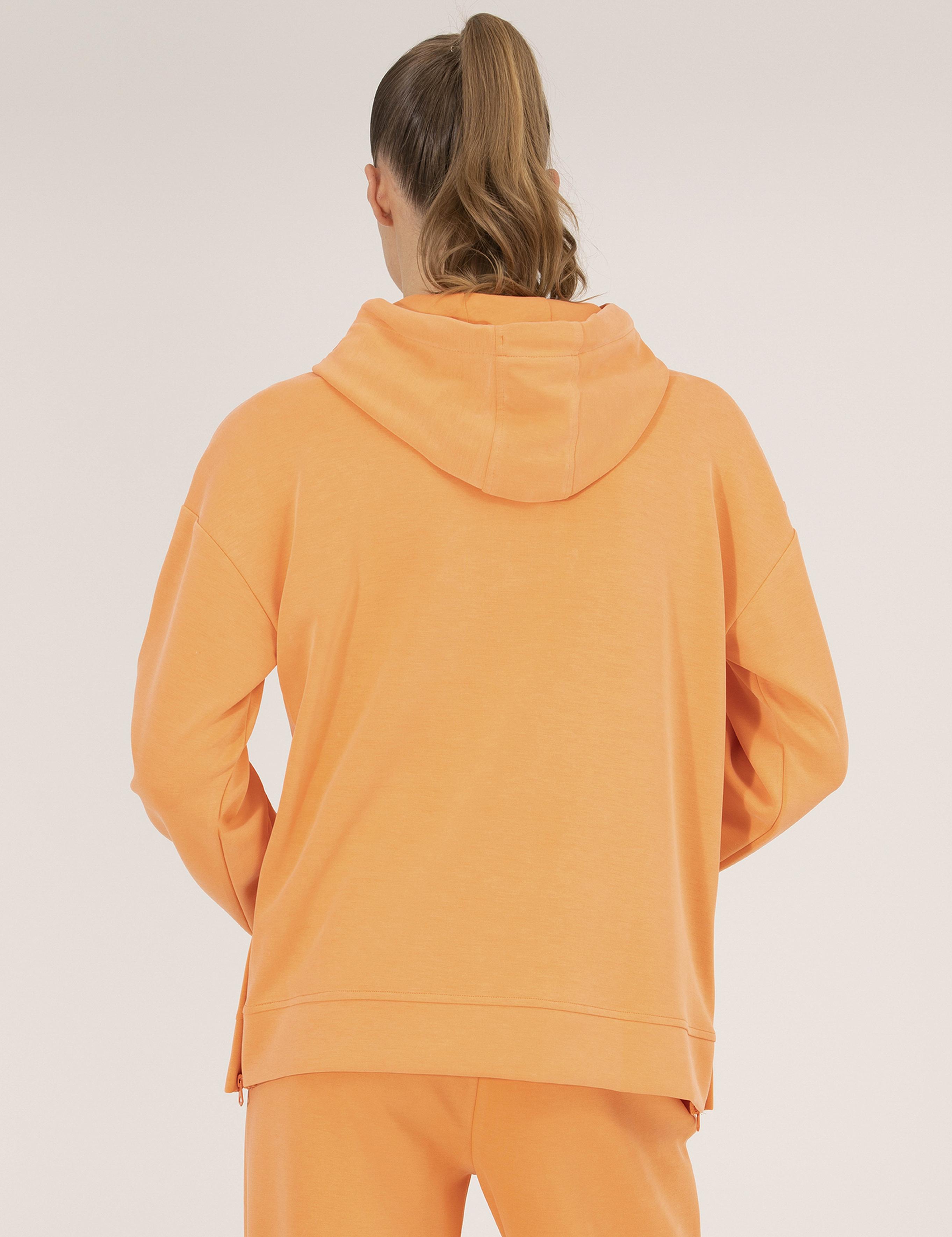 Turuncu Comfort Fit Kapüşonlu Sweatshirt