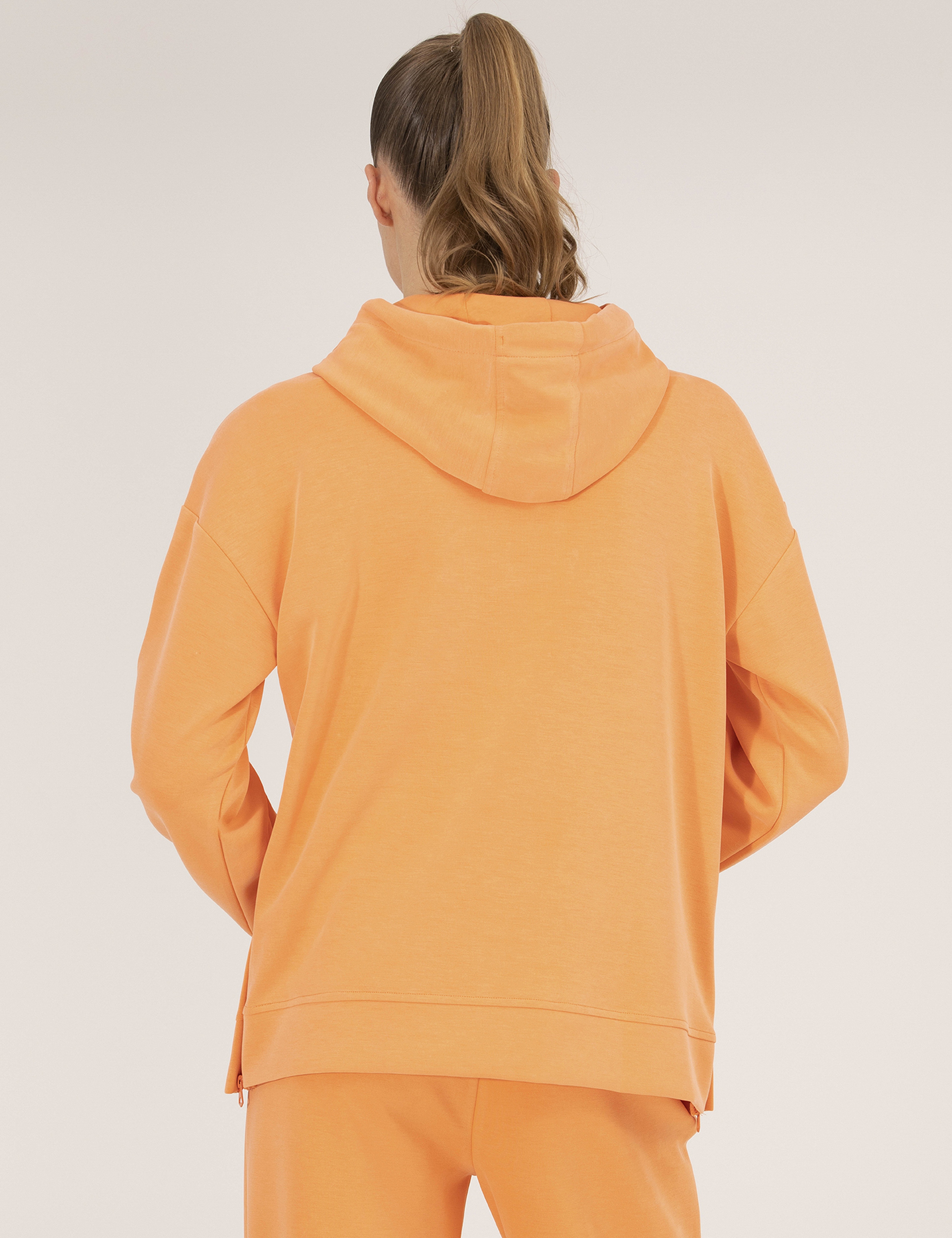 Turuncu Comfort Fit Kapüşonlu Sweatshirt