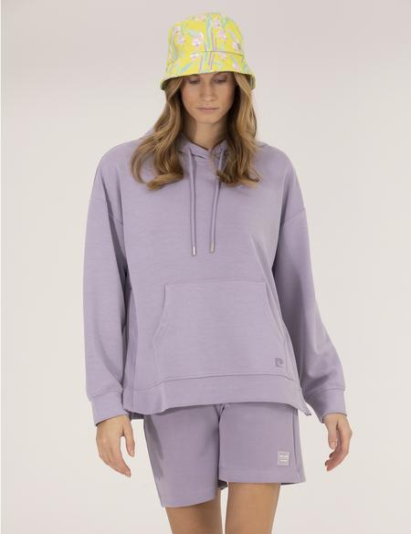 Lila Comfort Fit Kapüşonlu Sweatshirt - 50263678021