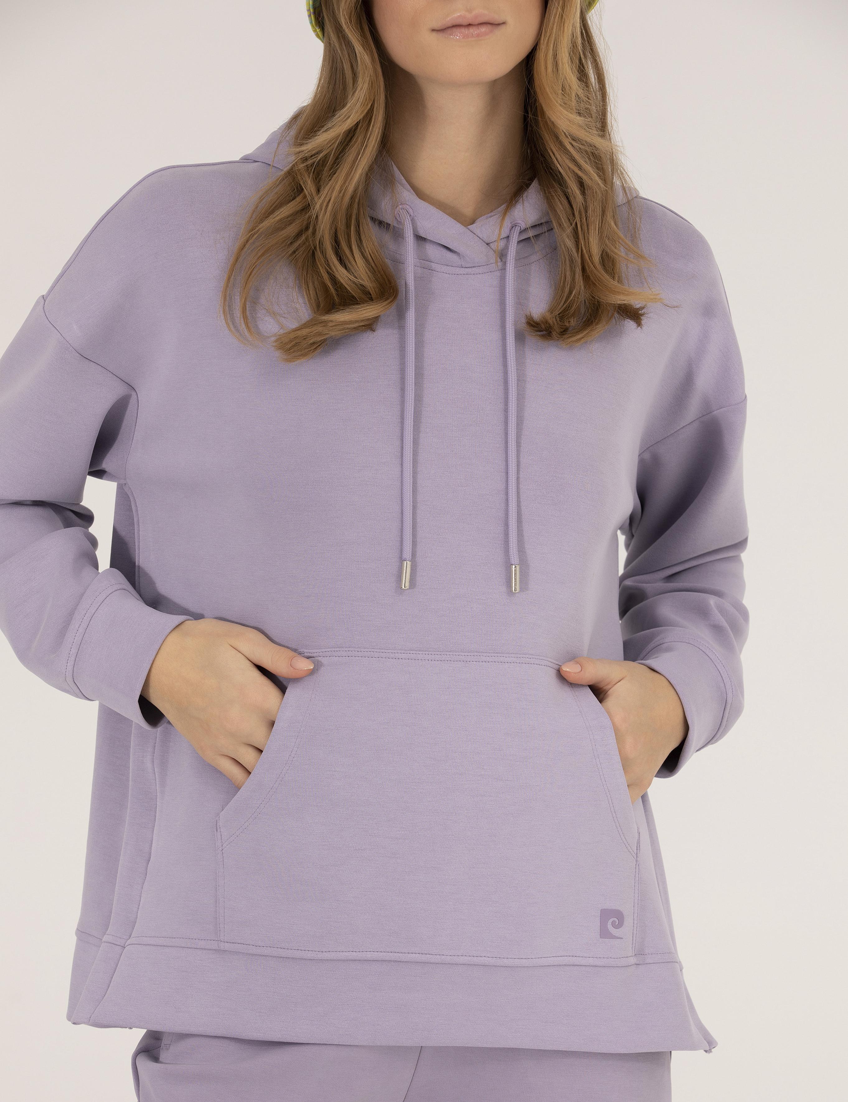 Lila Comfort Fit Kapüşonlu Sweatshirt