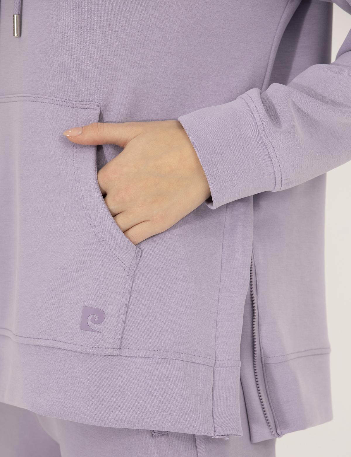 Lila Comfort Fit Kapüşonlu Sweatshirt - 50263678021