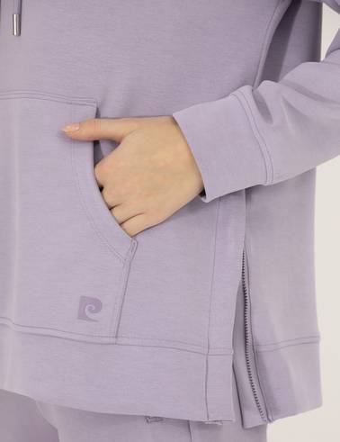 Lila Comfort Fit Kapüşonlu Sweatshirt
