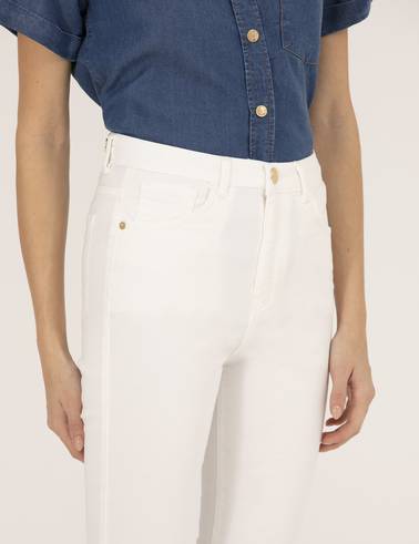 Ekru Skinny Fit Pantolon