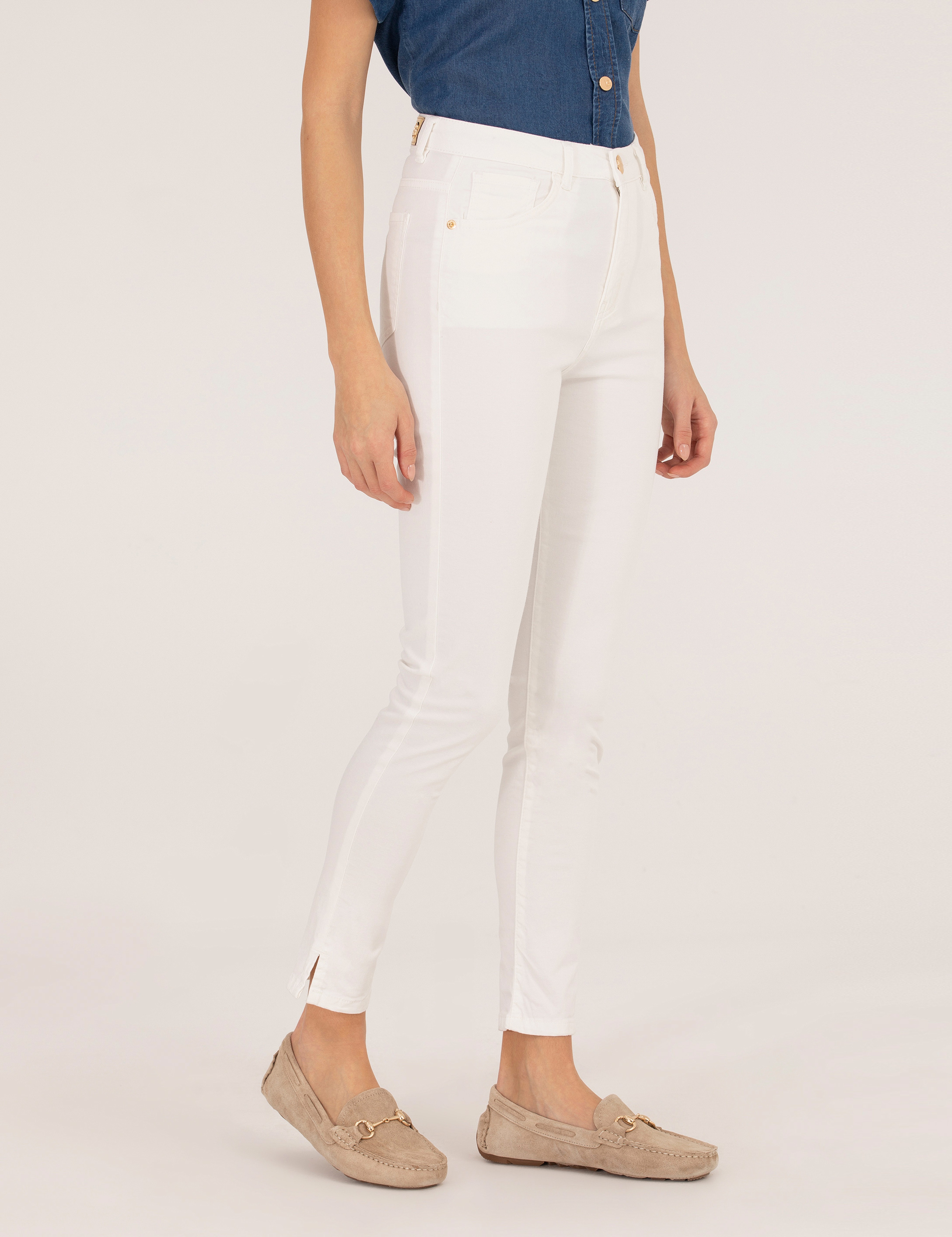 Ekru Skinny Fit Pantolon - Image 2