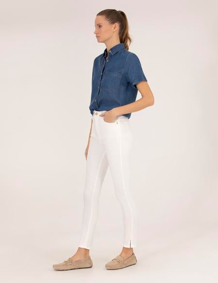 Ekru Skinny Fit Pantolon - 50263983003