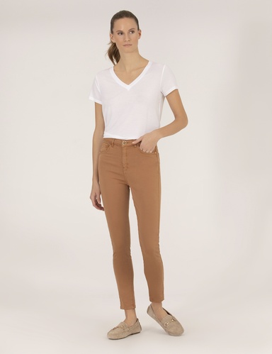 Kahverengi Skinny Fit Pantolon