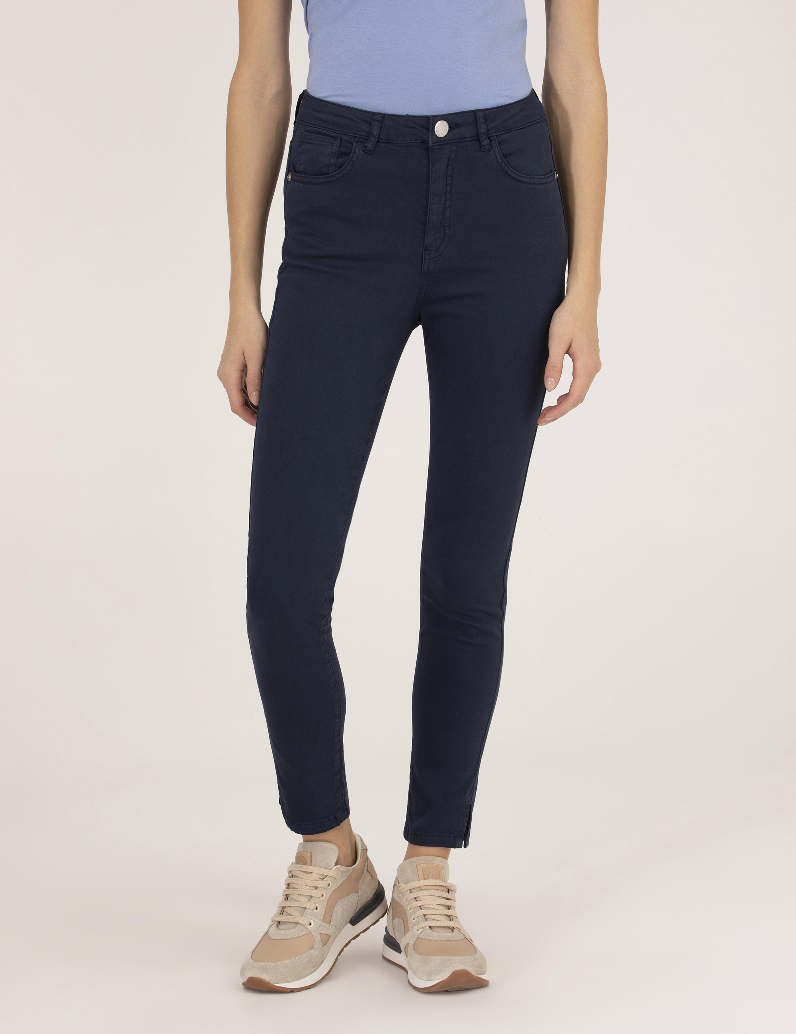 Lacivert Skinny Fit Kanvas Pantolon