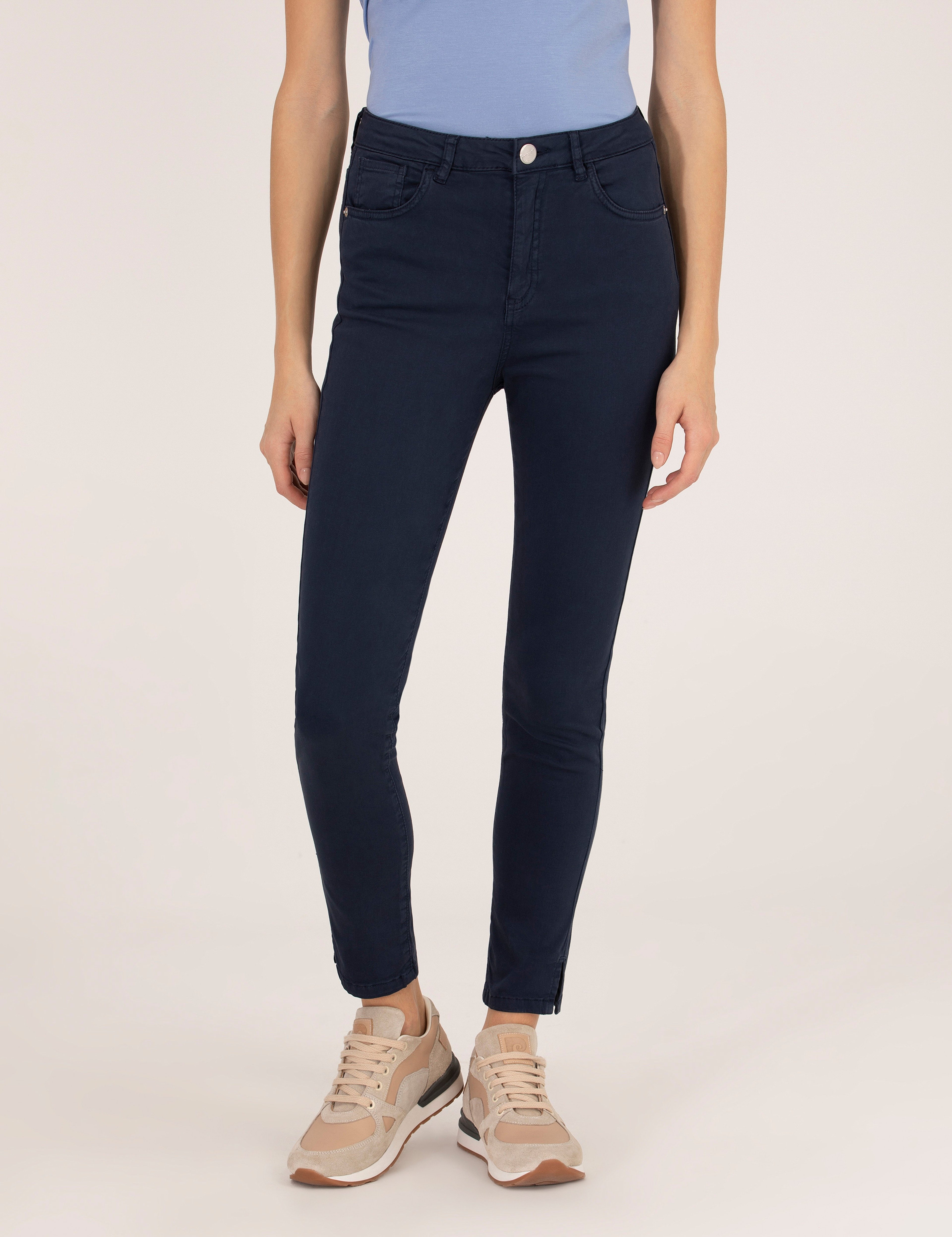 Lacivert Skinny Fit Kanvas Pantolon - Image 2