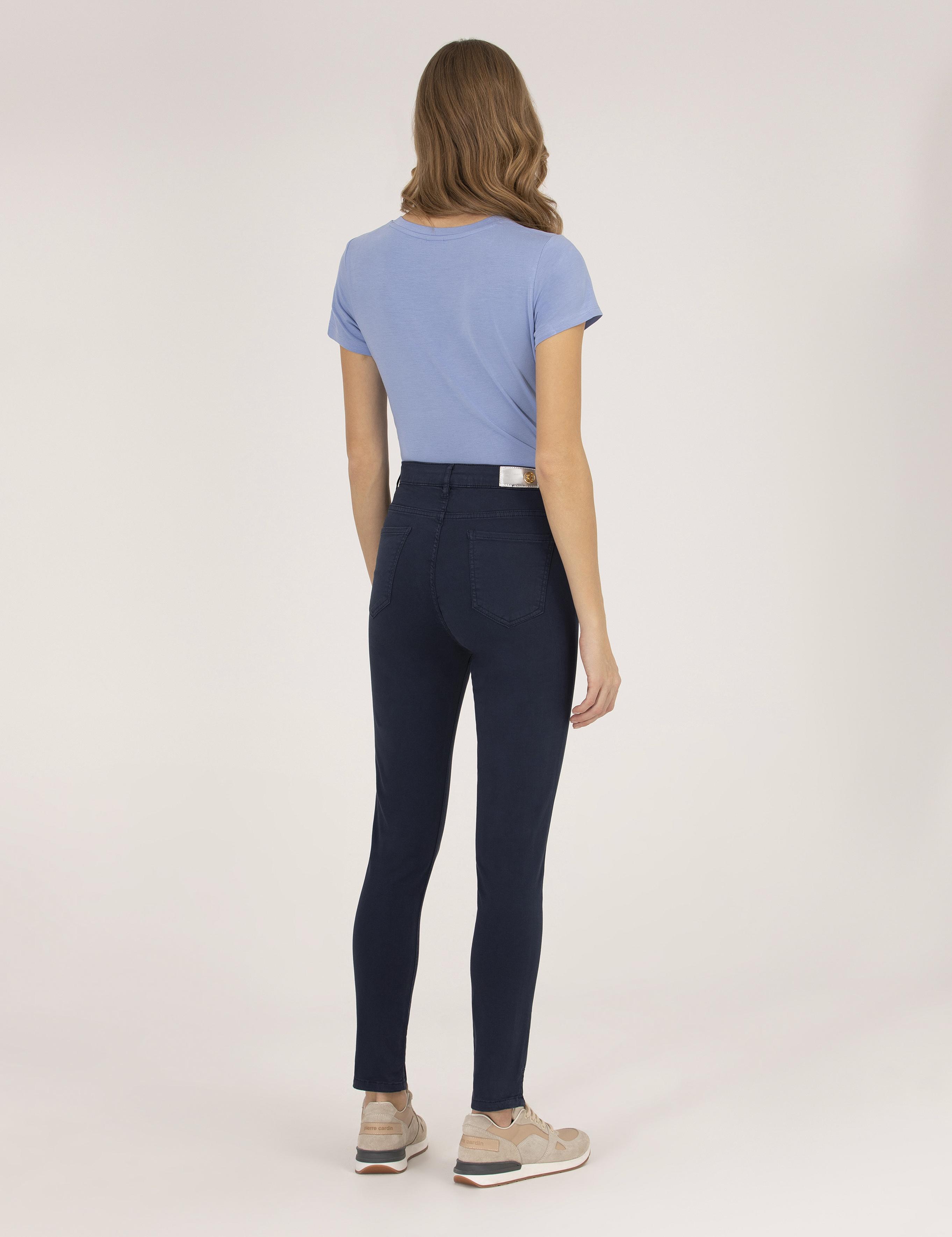 Lacivert Skinny Fit Kanvas Pantolon