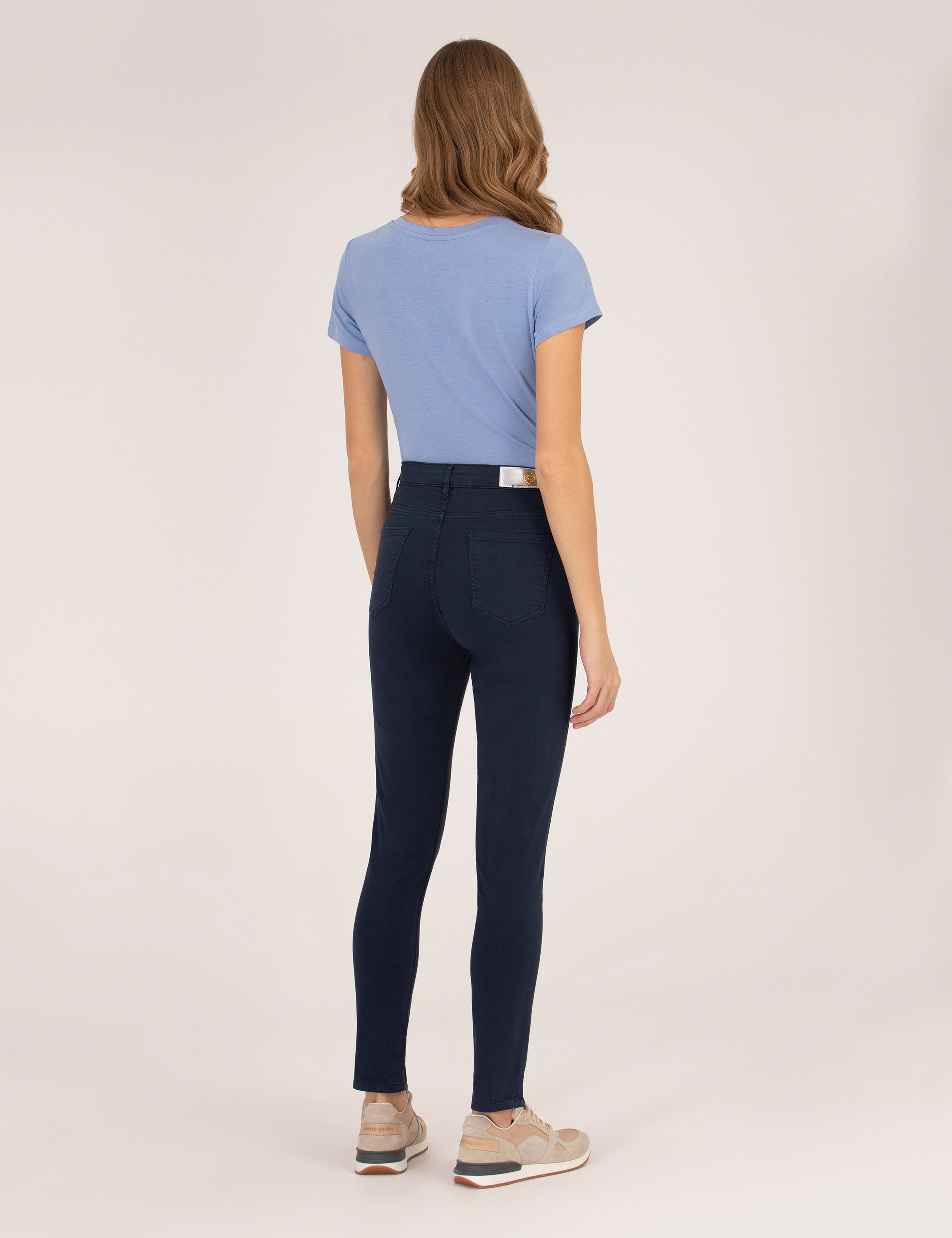 Lacivert Skinny Fit Kanvas Pantolon - Image 4
