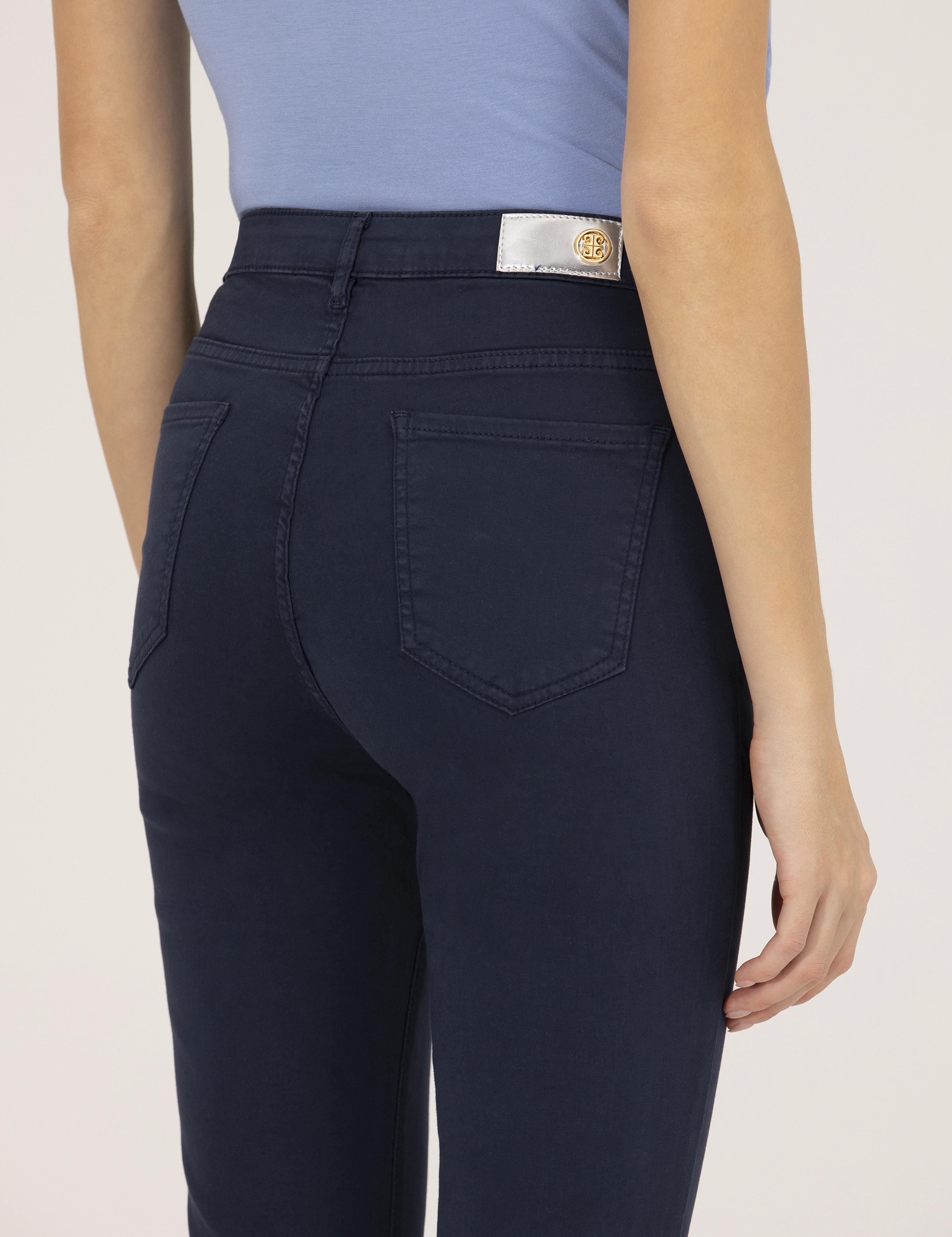 Lacivert Skinny Fit Kanvas Pantolon