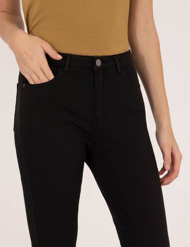 Siyah Skinny Fit Kanvas Pantolon