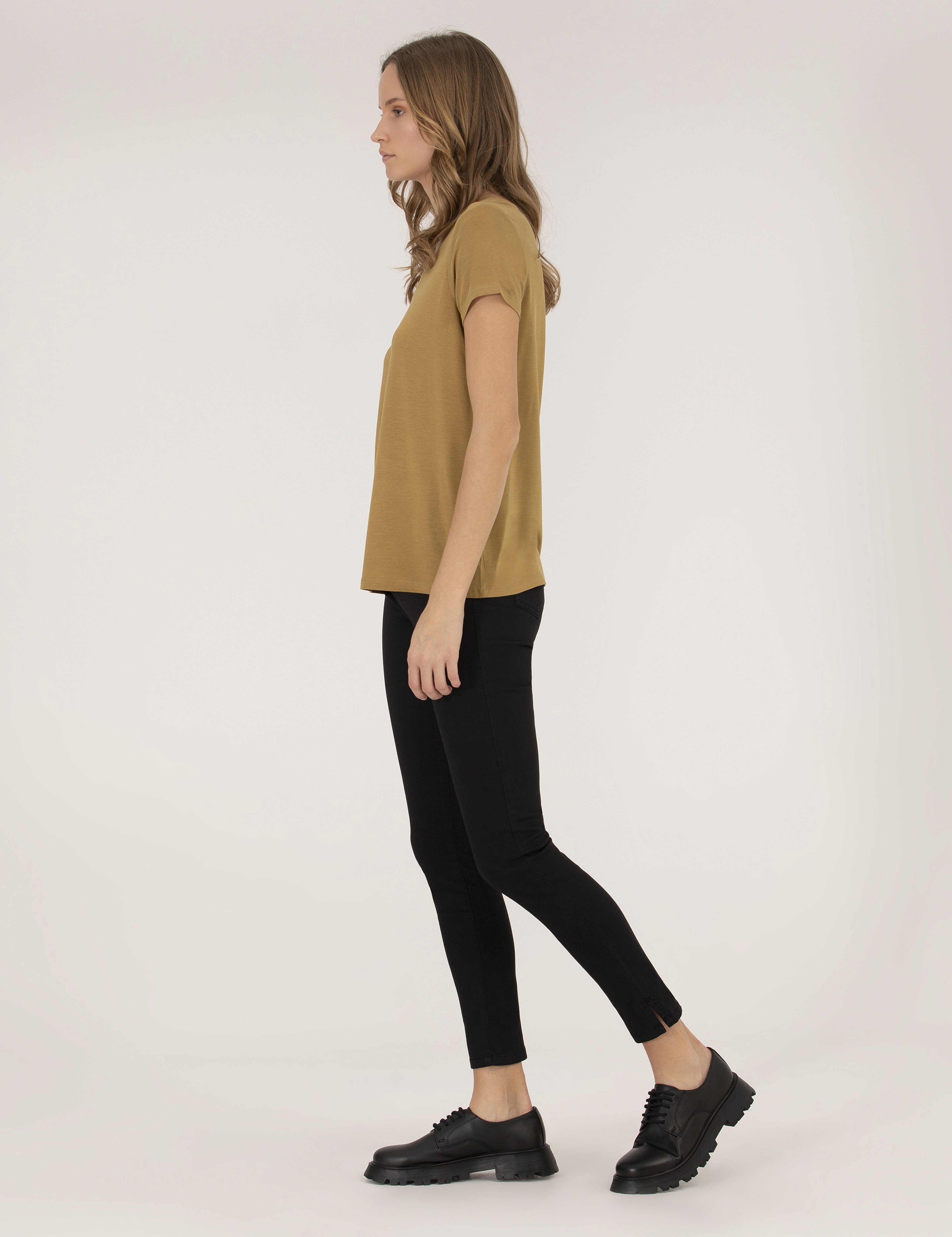 Siyah Skinny Fit Kanvas Pantolon - Image 3