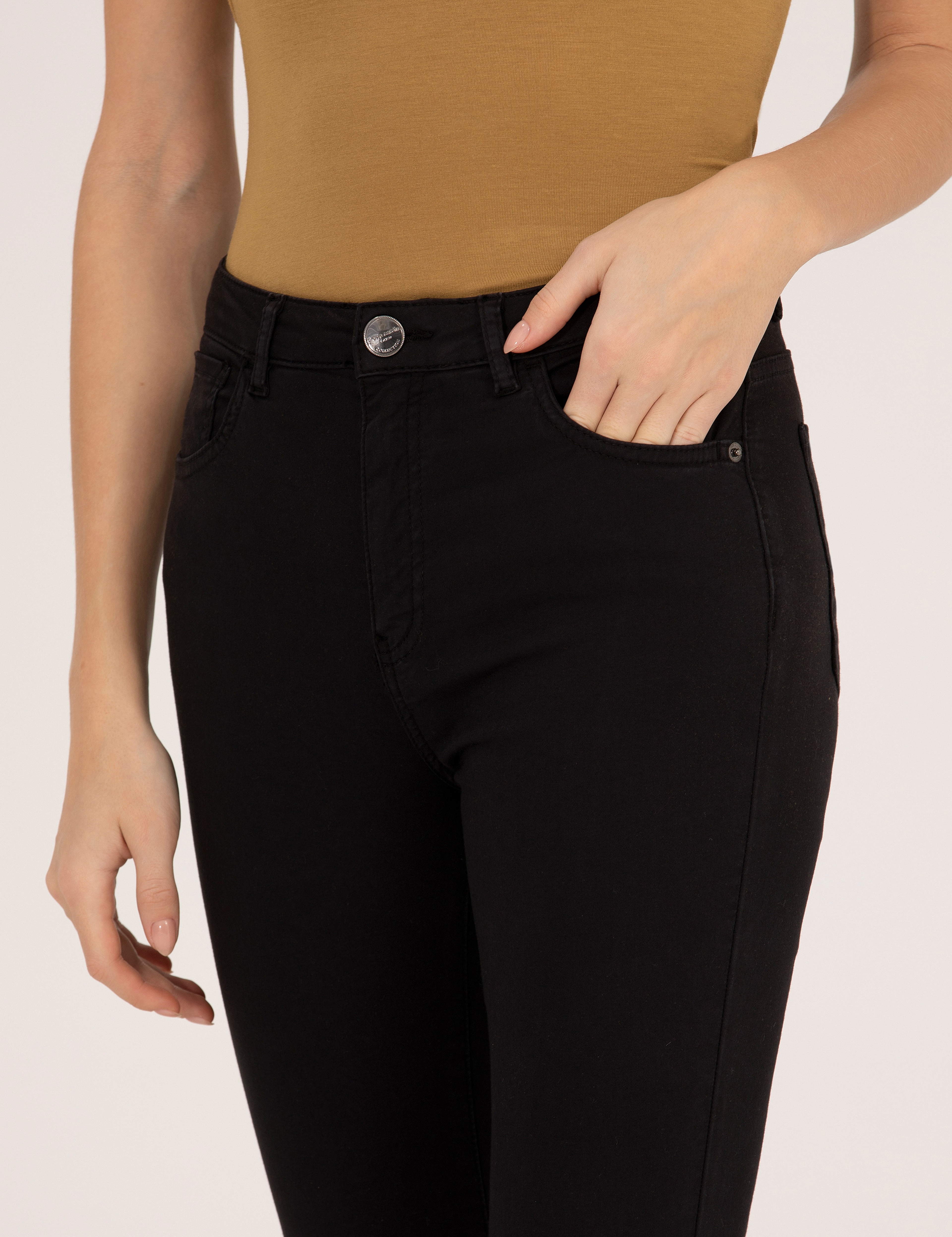 Siyah Skinny Fit Kanvas Pantolon