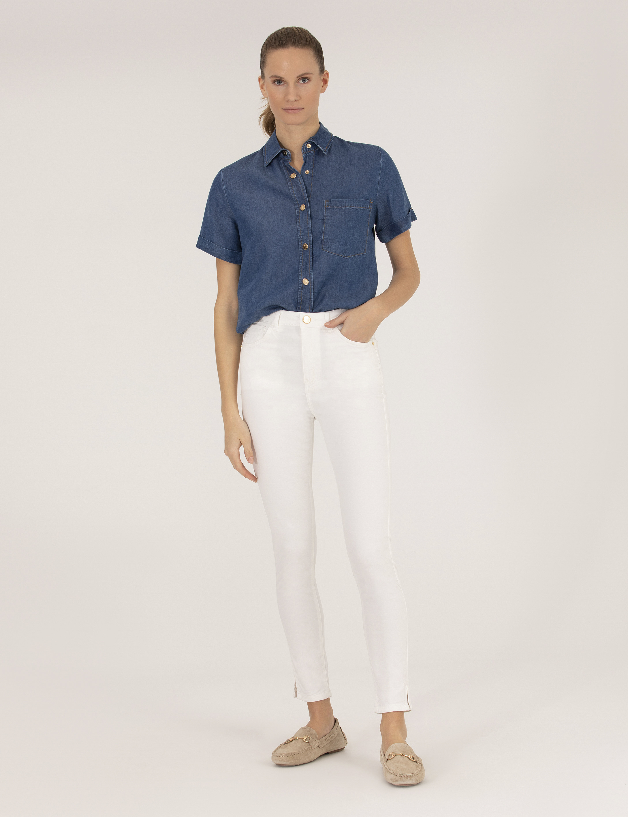 Mavi Regular Fit Jean Gömlek - Image 4